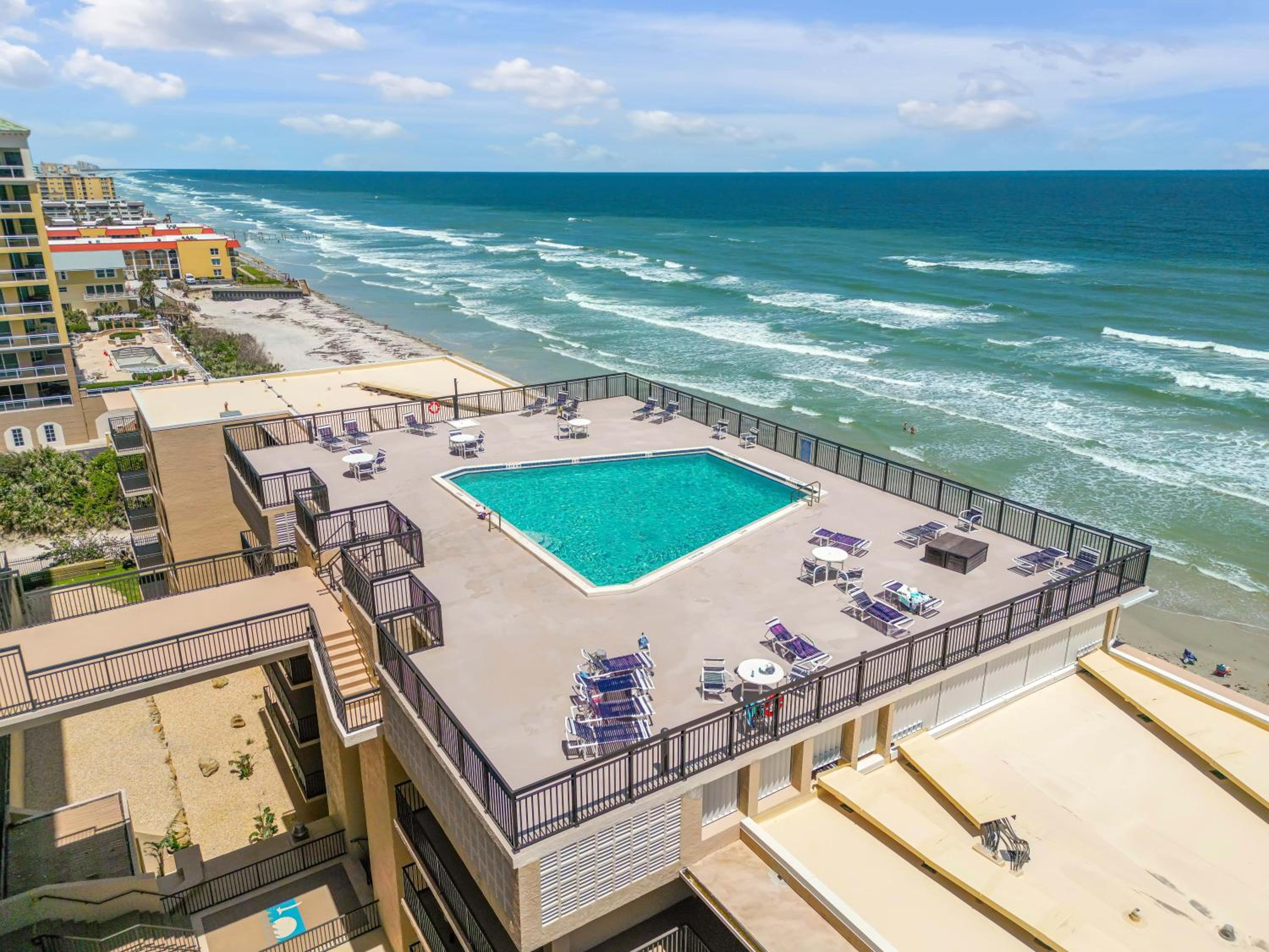 New dog-friendly Listing! Updated direct oceanfront with spacious balcony and heated pool