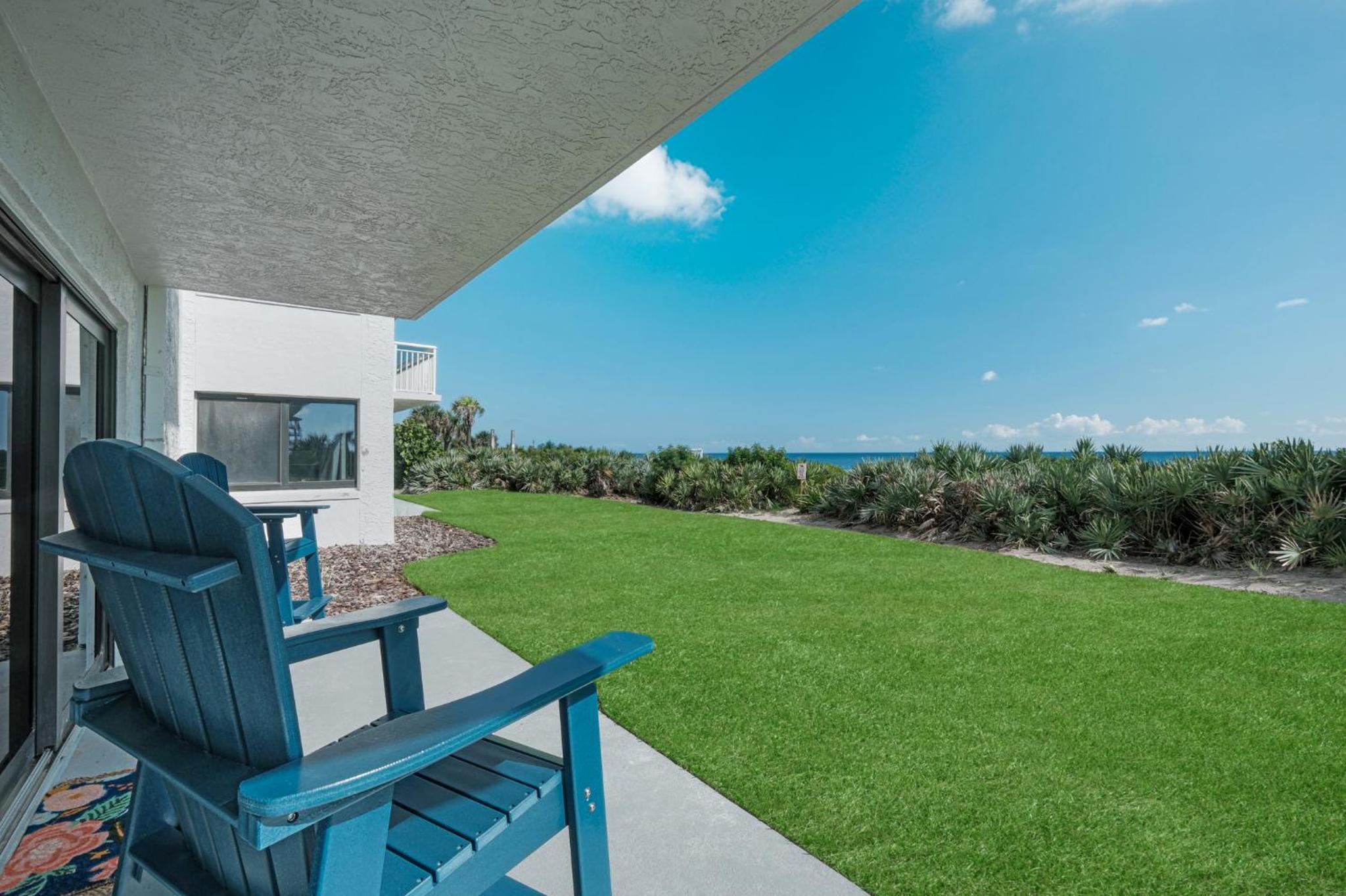 Updated direct oceanfront, ground floor condo with a heated pool and beach access