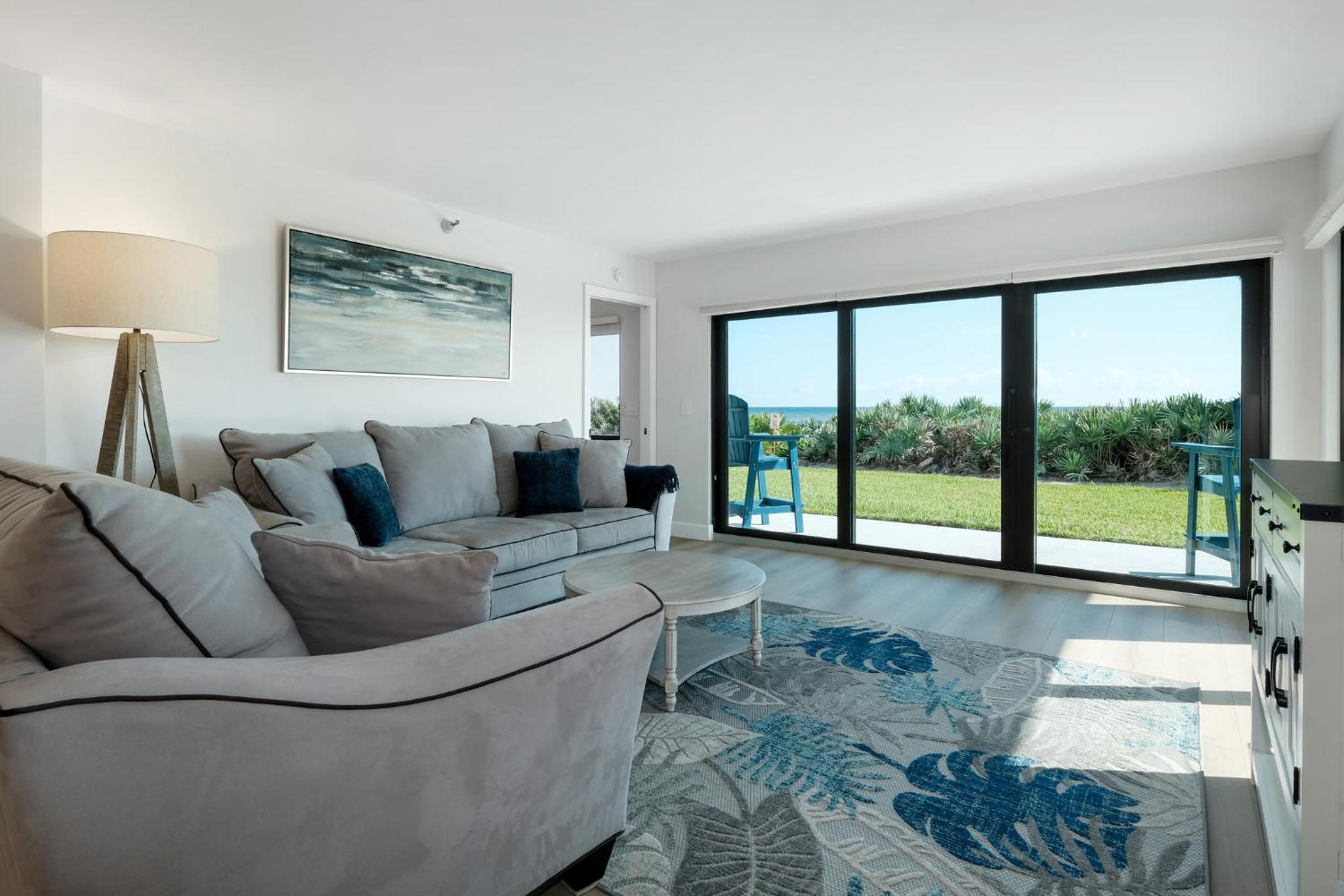 Updated direct oceanfront, ground floor condo with a heated pool and beach access