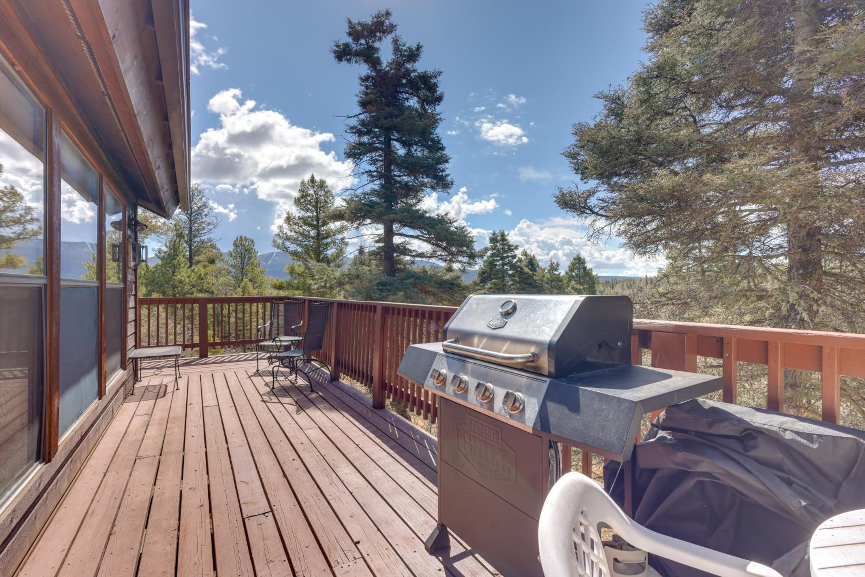 Mtn-View Deck Cabin Getaway in Angel Fire