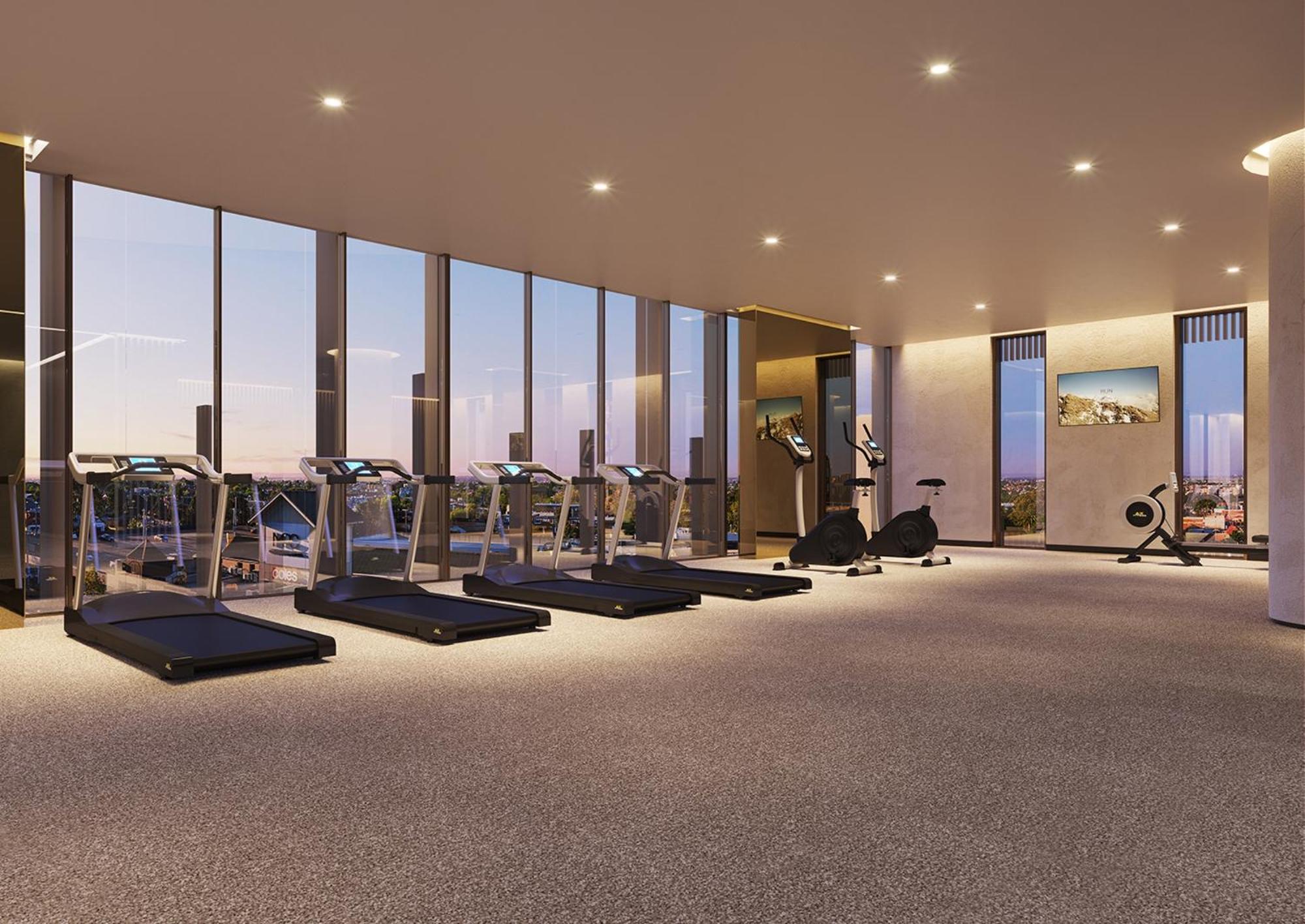 High-Rise Balcony Unit with City Views Gym Pool