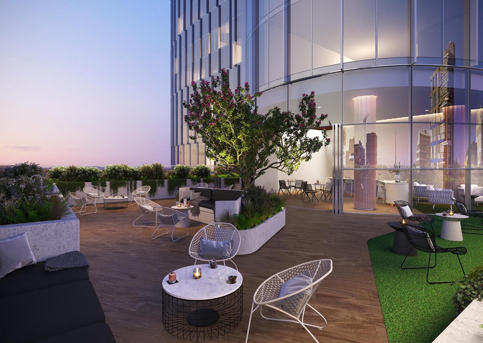 High-Rise Balcony Unit with City Views Gym Pool