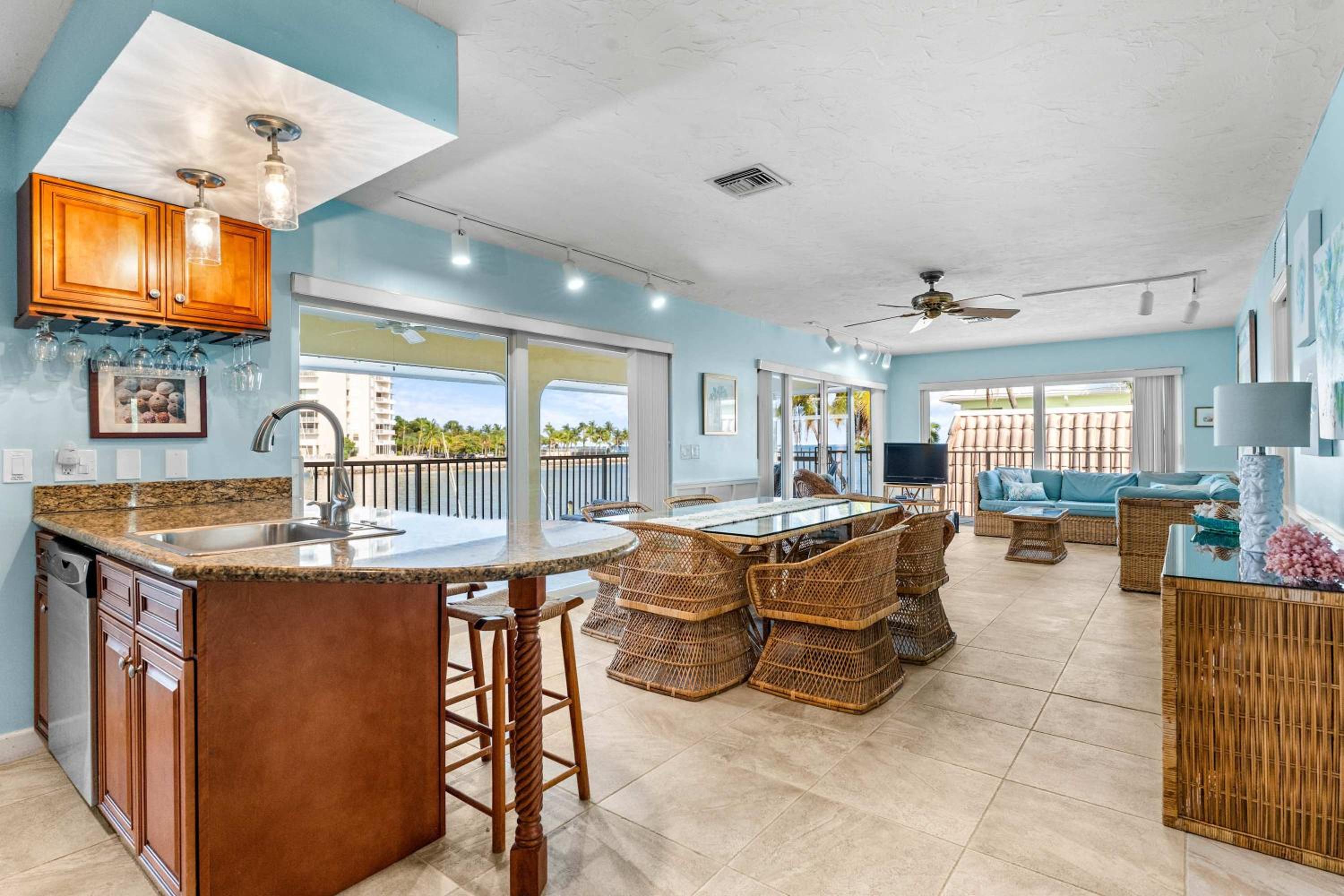 Sunset Harbor Waterfront Villa with Dock Cabana Club