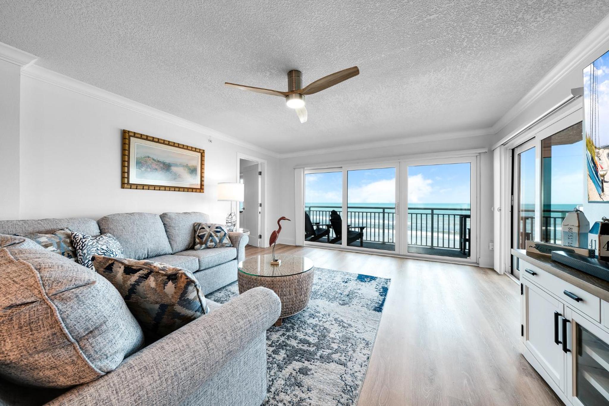 Fully renovated direct oceanfront condo with a large balcony, heated pool and beach access