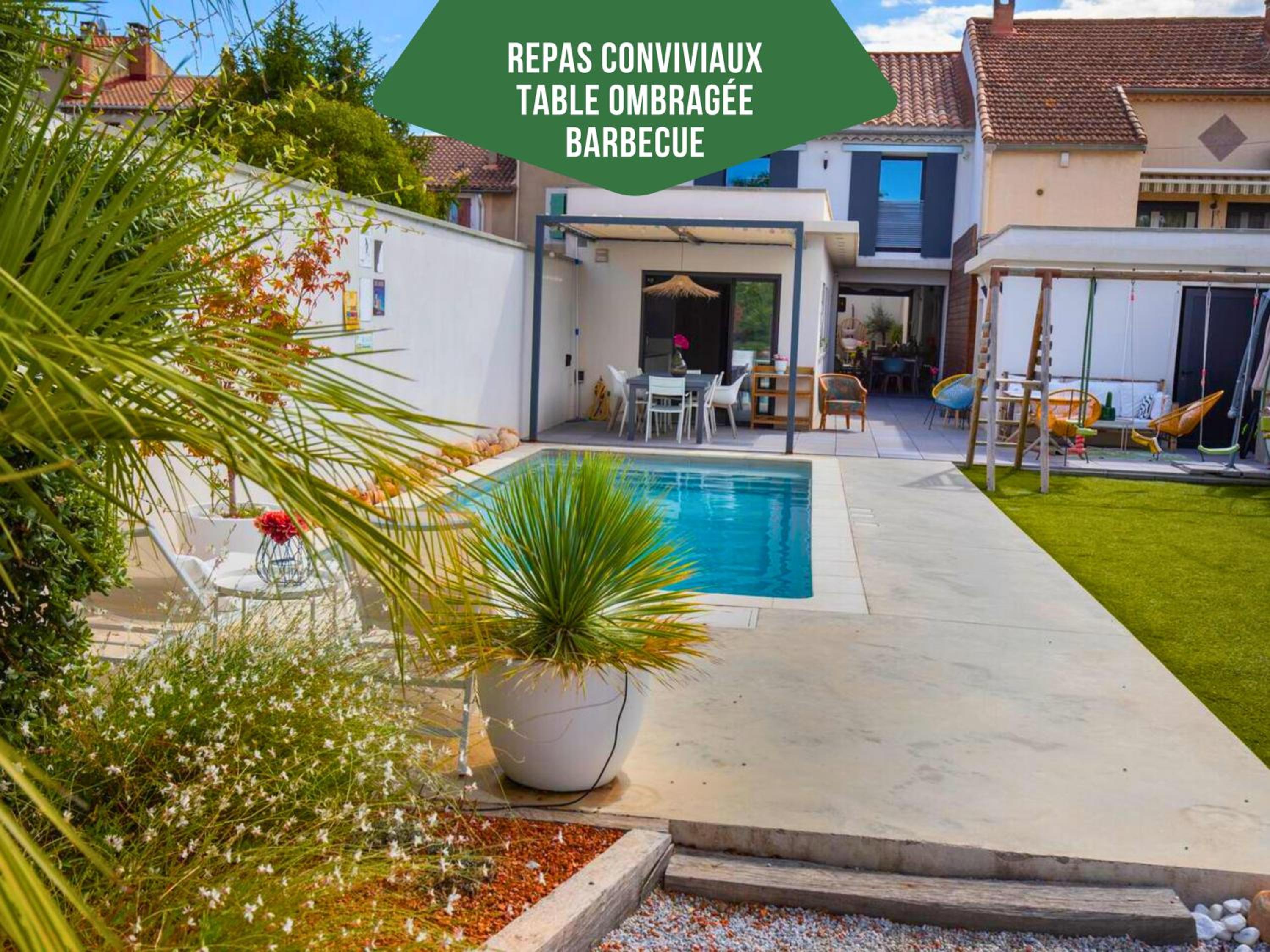 Escapade provençale - Maison familiale climatisée - Idéal Retrouvailles & Séjour oenologie - 10min Avignon & Château-neuf-du-Pape - Gare TER 5min à pied - 