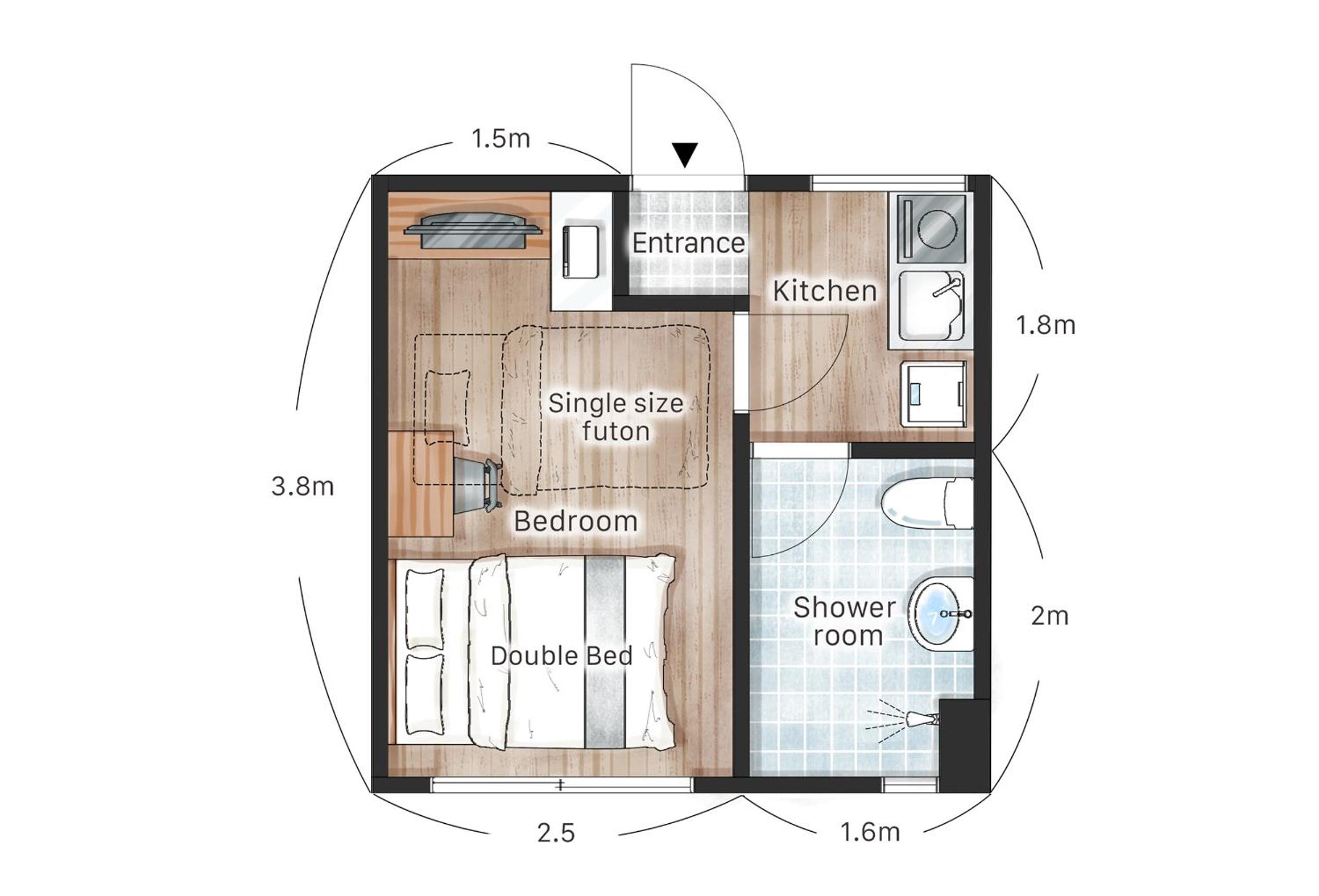 Shibuya Station 8-min walk, Shibuya Center, 3 people stay, WIFI, 4F No elevetor