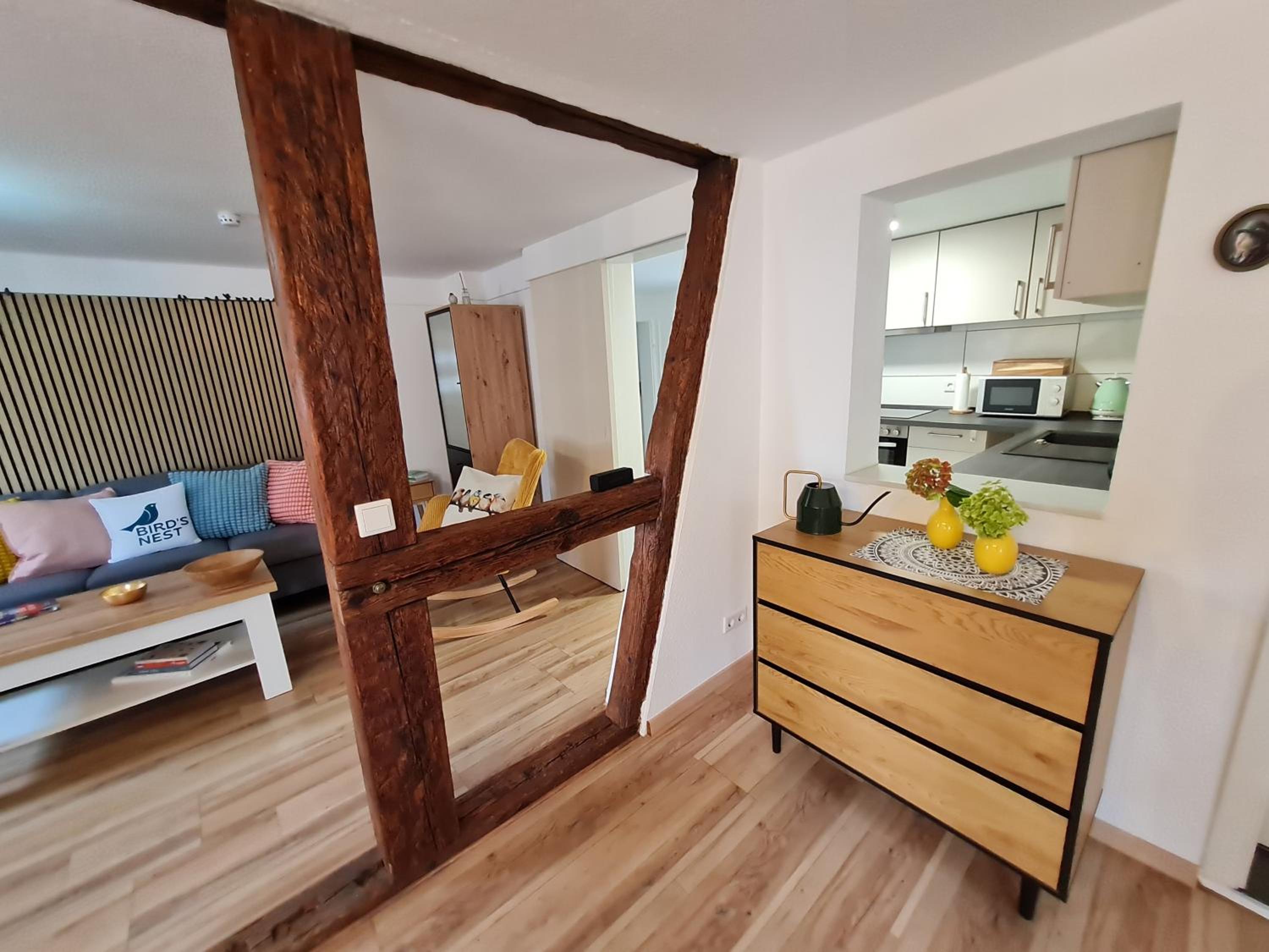 bird's nest Ferienwohnung in der Altstadt, offenes Fachwerk