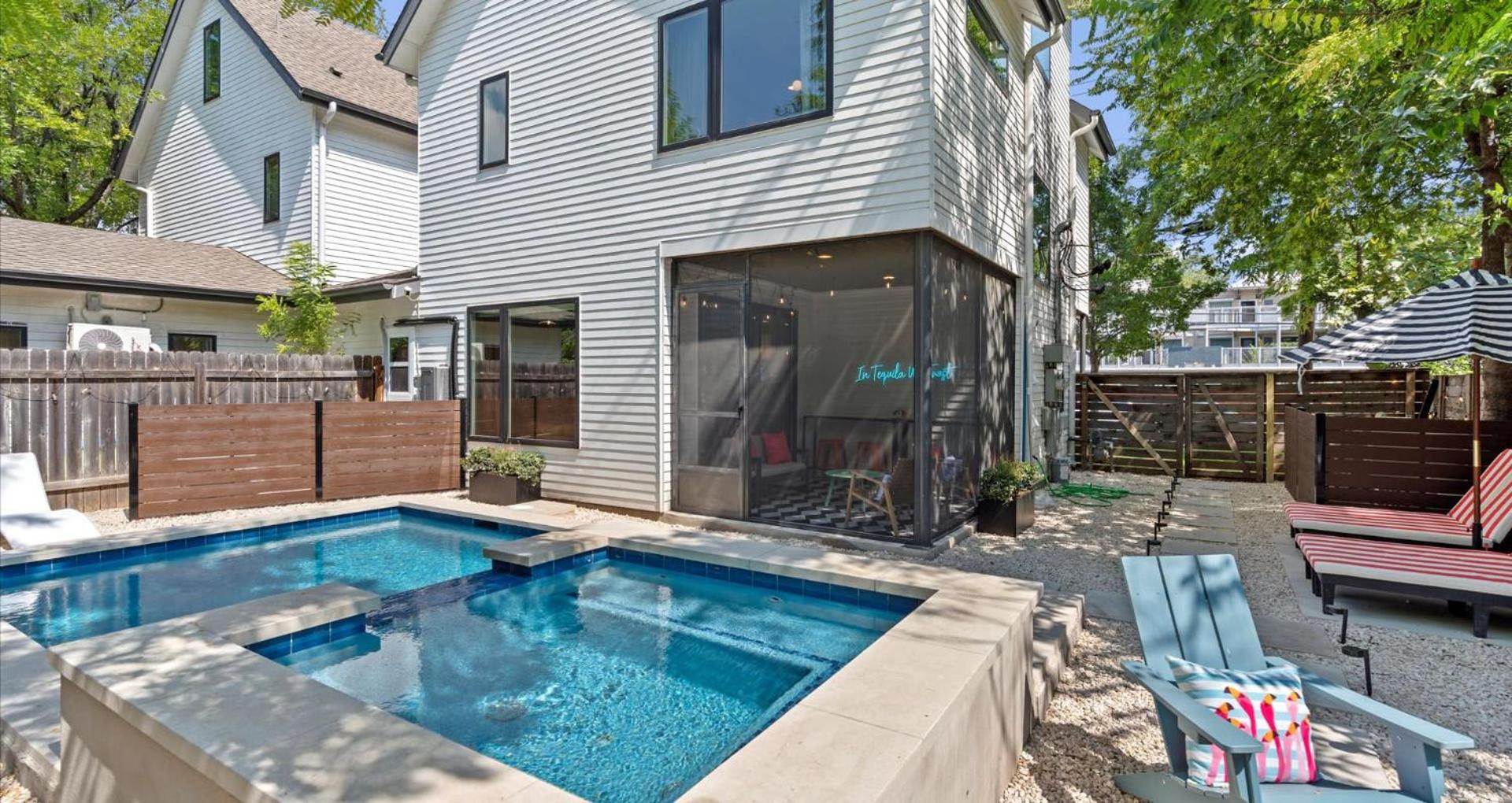 Eclectic Group Getaway with Pool Patio & Fire Pit