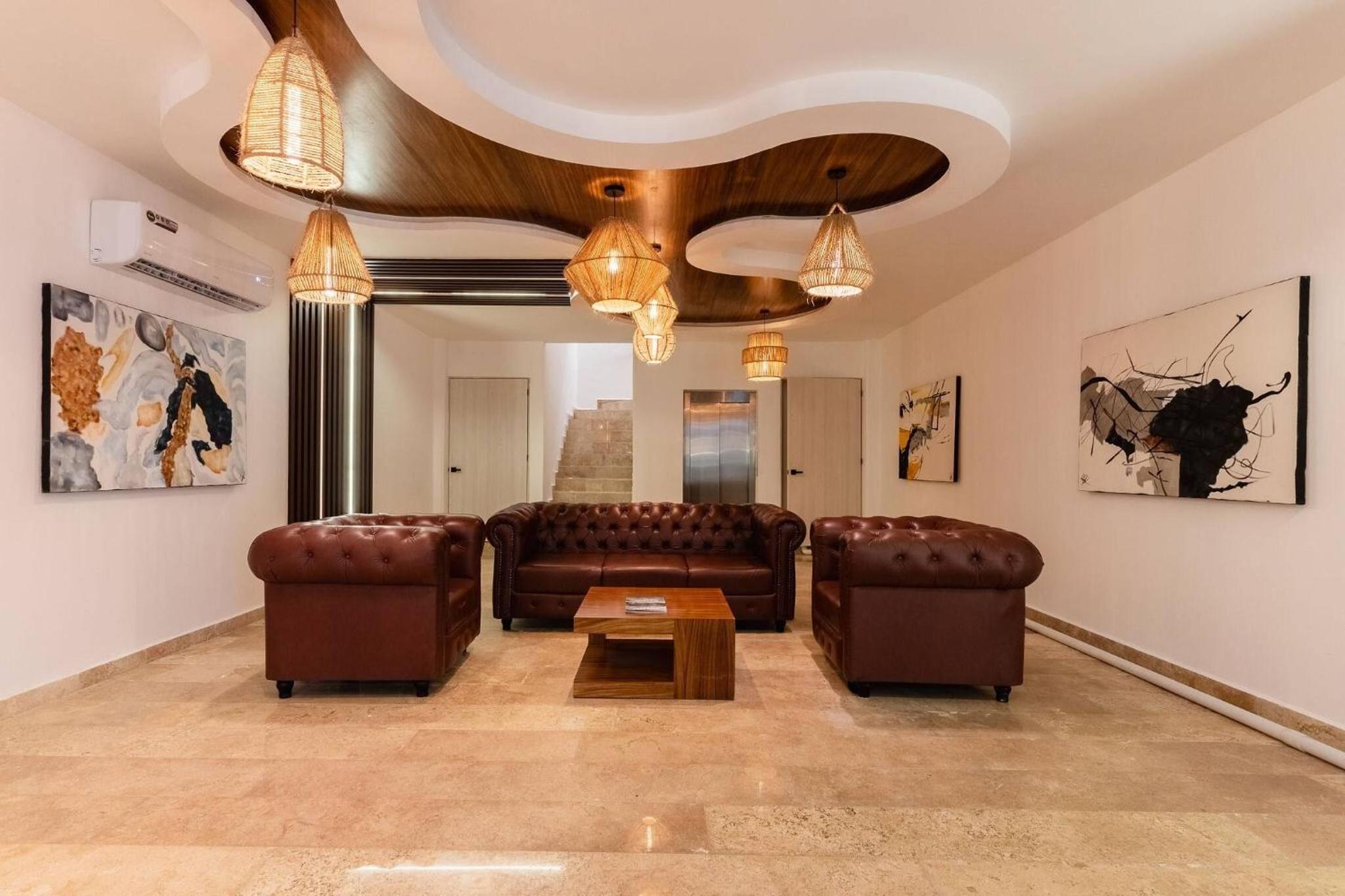 Modern and bright Rooftop pools gym cowork