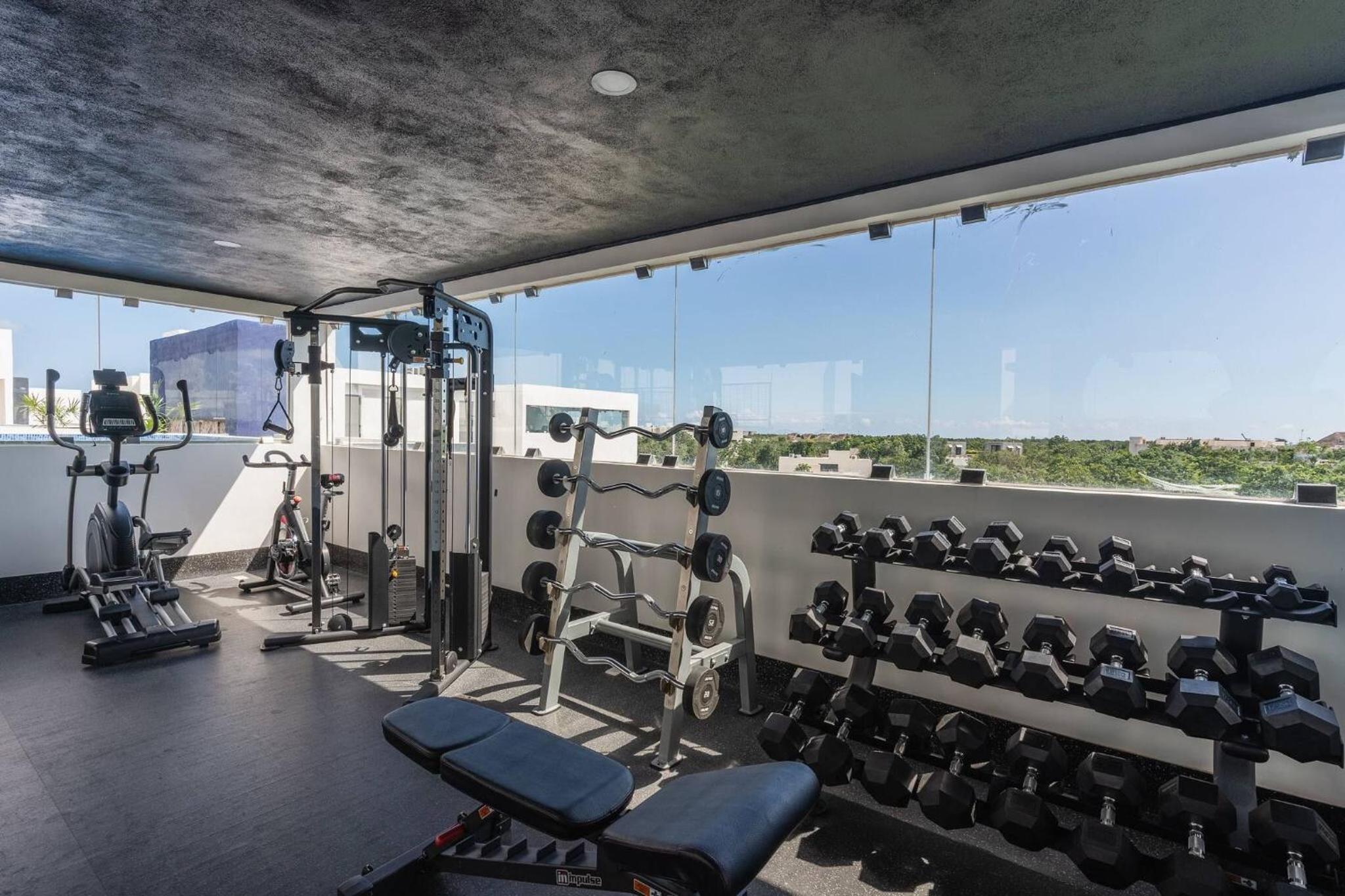 Modern and bright Rooftop pools gym cowork