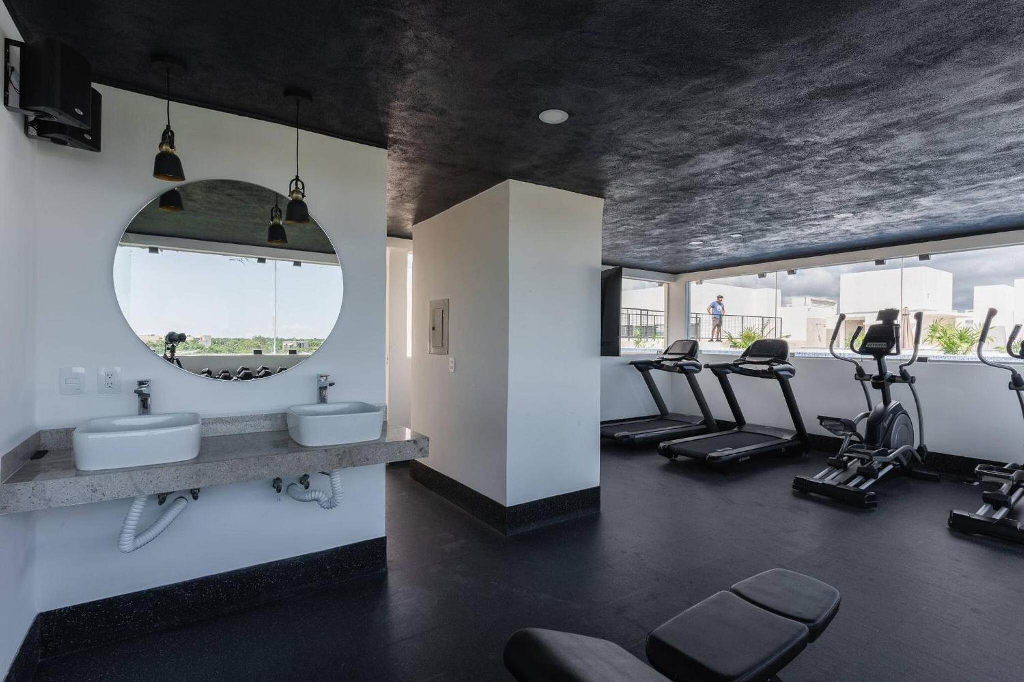 Modern and bright Rooftop pools gym cowork