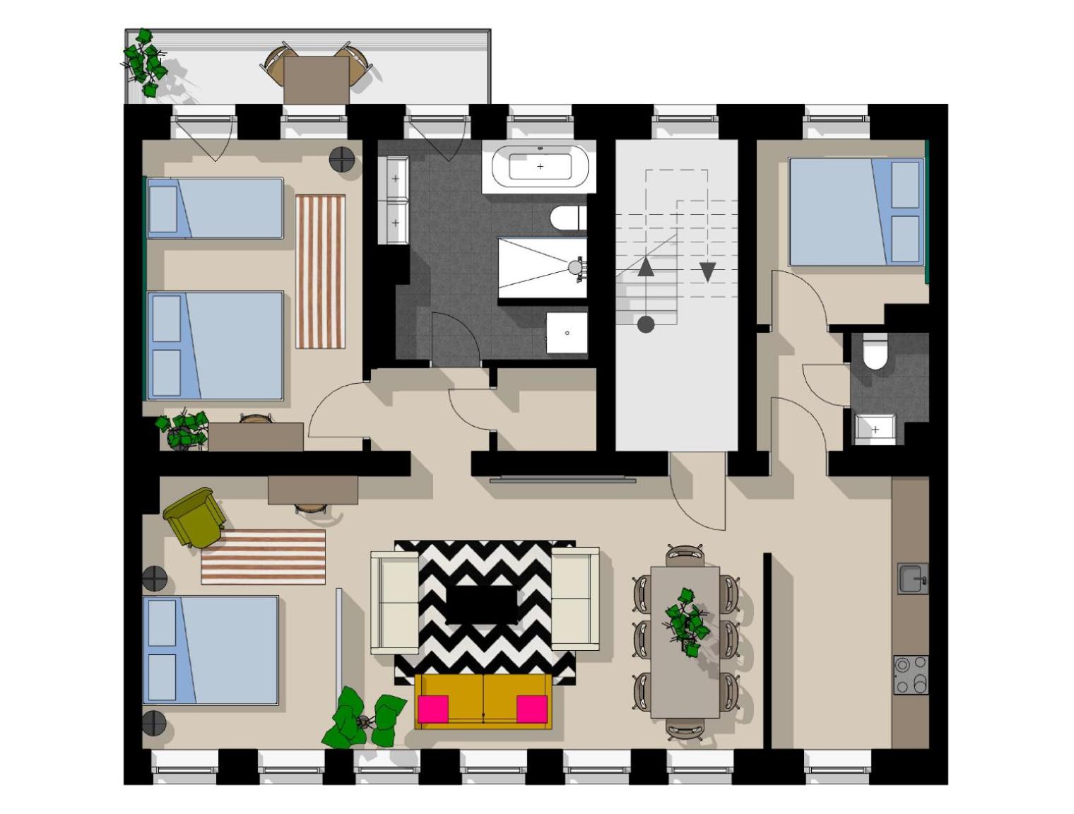nestup - Zentrales 120 qm Design-Loft mit Balkon