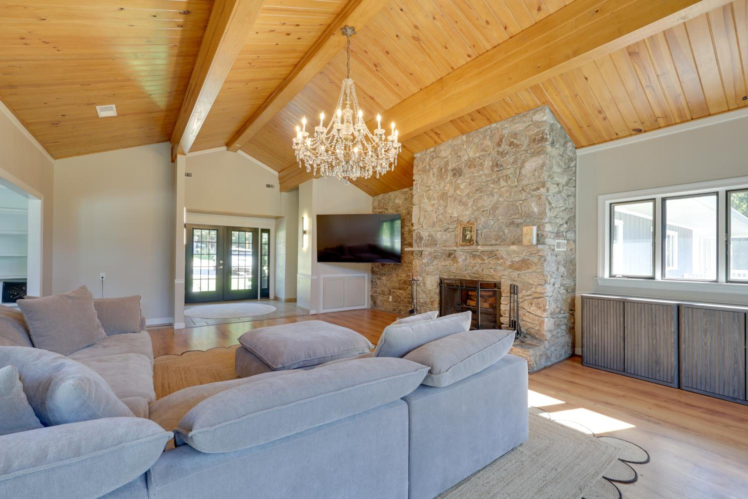 Game Room and Fire Pit! Luxe Louisburg Farmhouse
