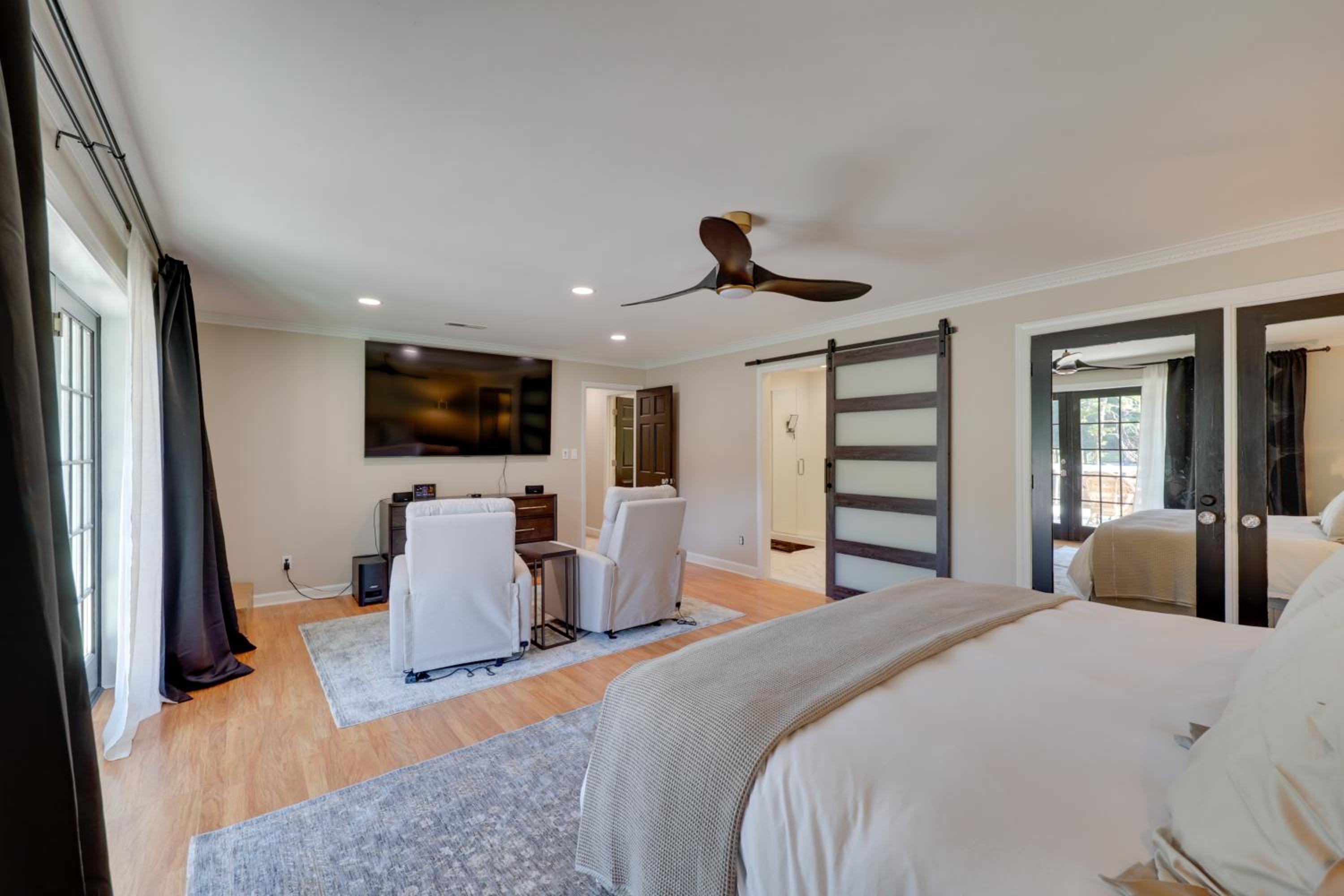 Game Room and Fire Pit! Luxe Louisburg Farmhouse