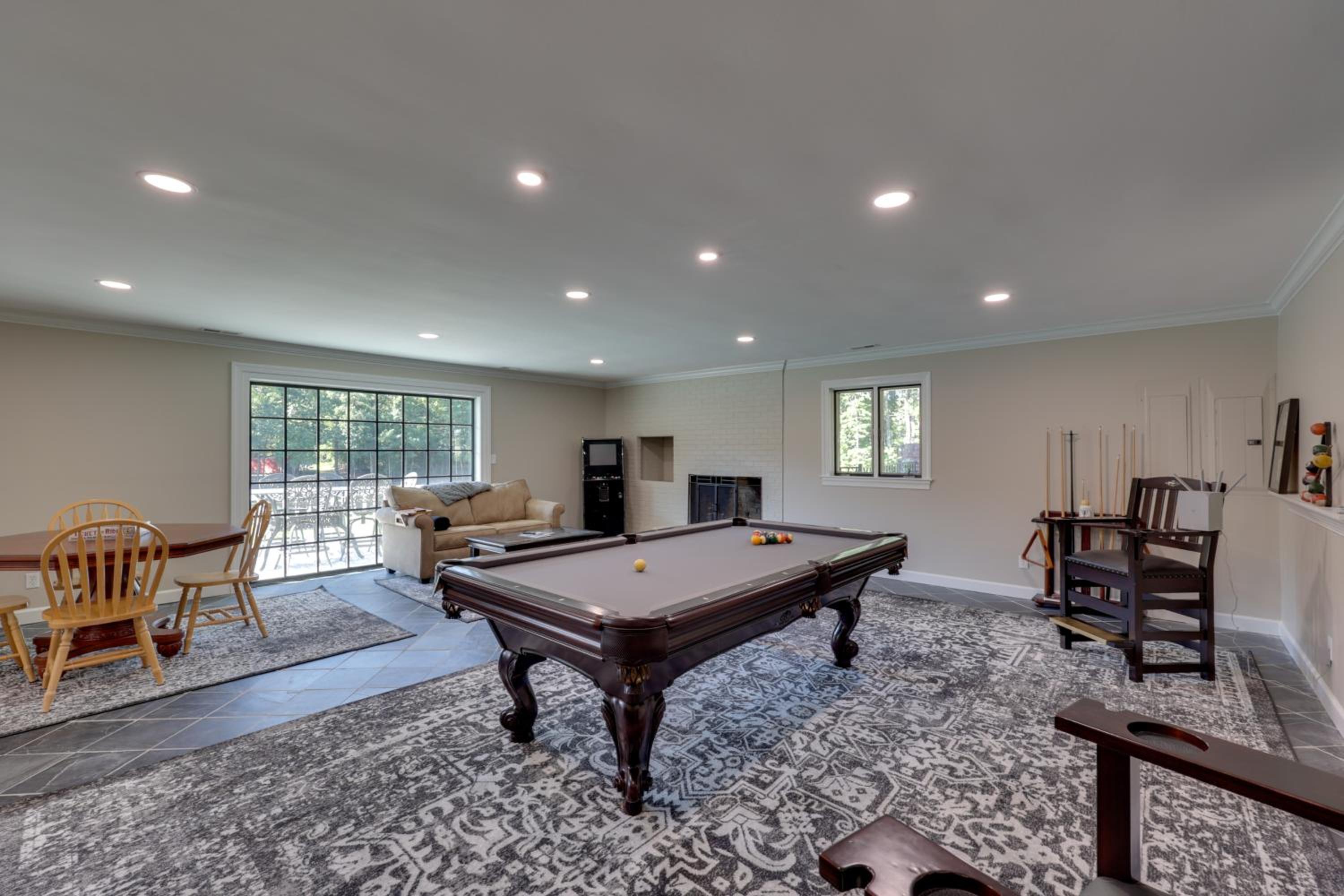 Game Room and Fire Pit! Luxe Louisburg Farmhouse