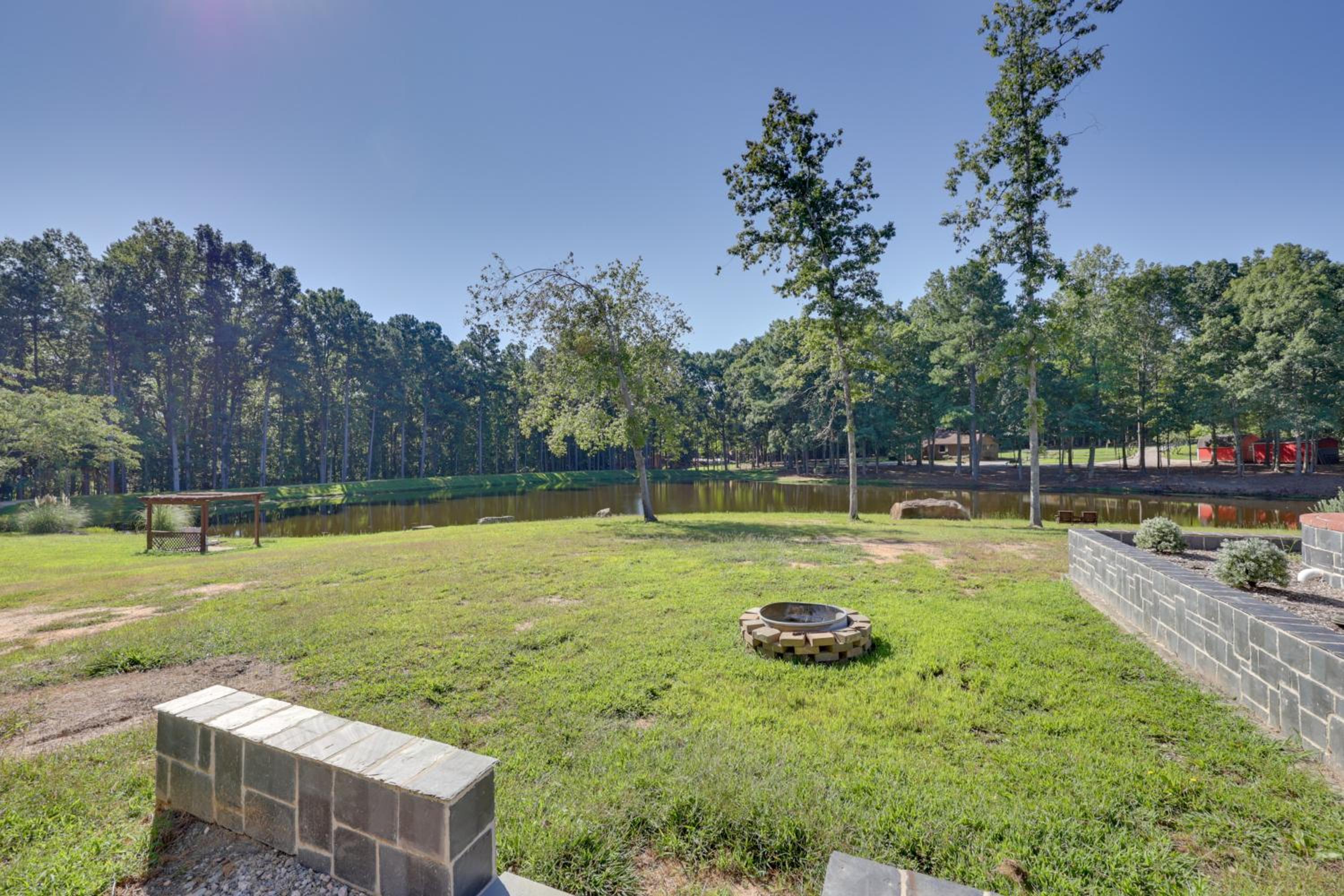 Game Room and Fire Pit! Luxe Louisburg Farmhouse