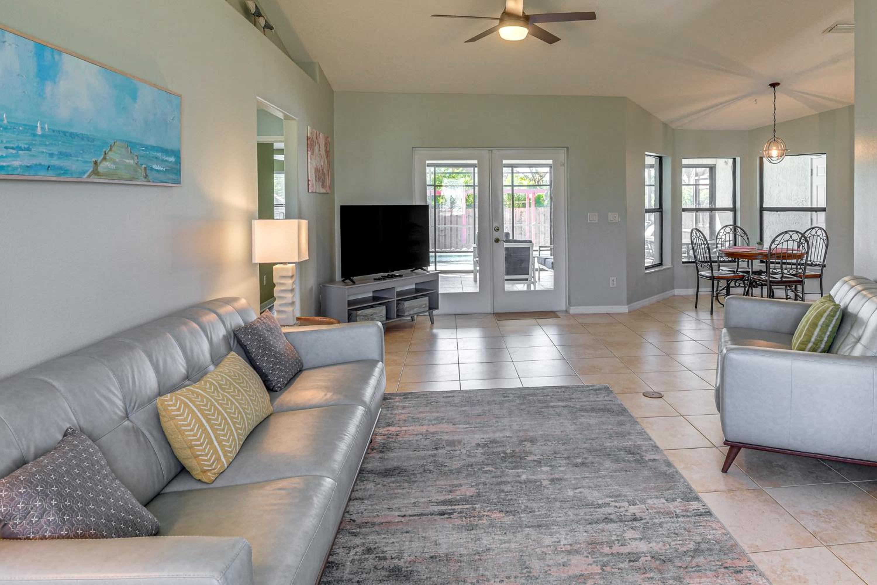 Walk to Beach! Palm Coast Oasis with Pool
