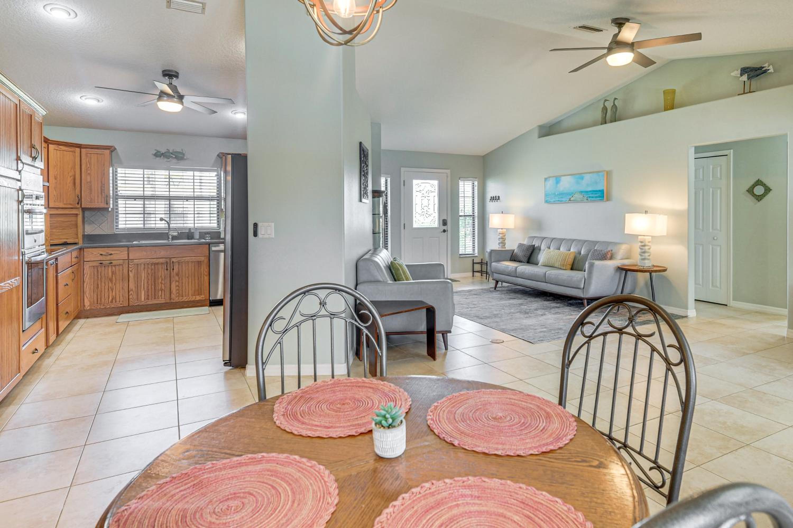 Walk to Beach! Palm Coast Oasis with Pool