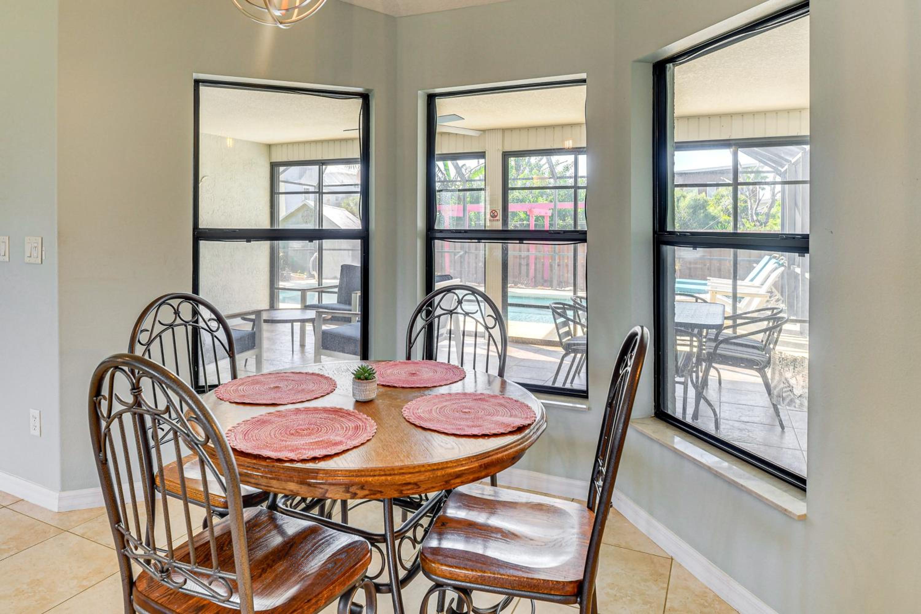 Walk to Beach! Palm Coast Oasis with Pool