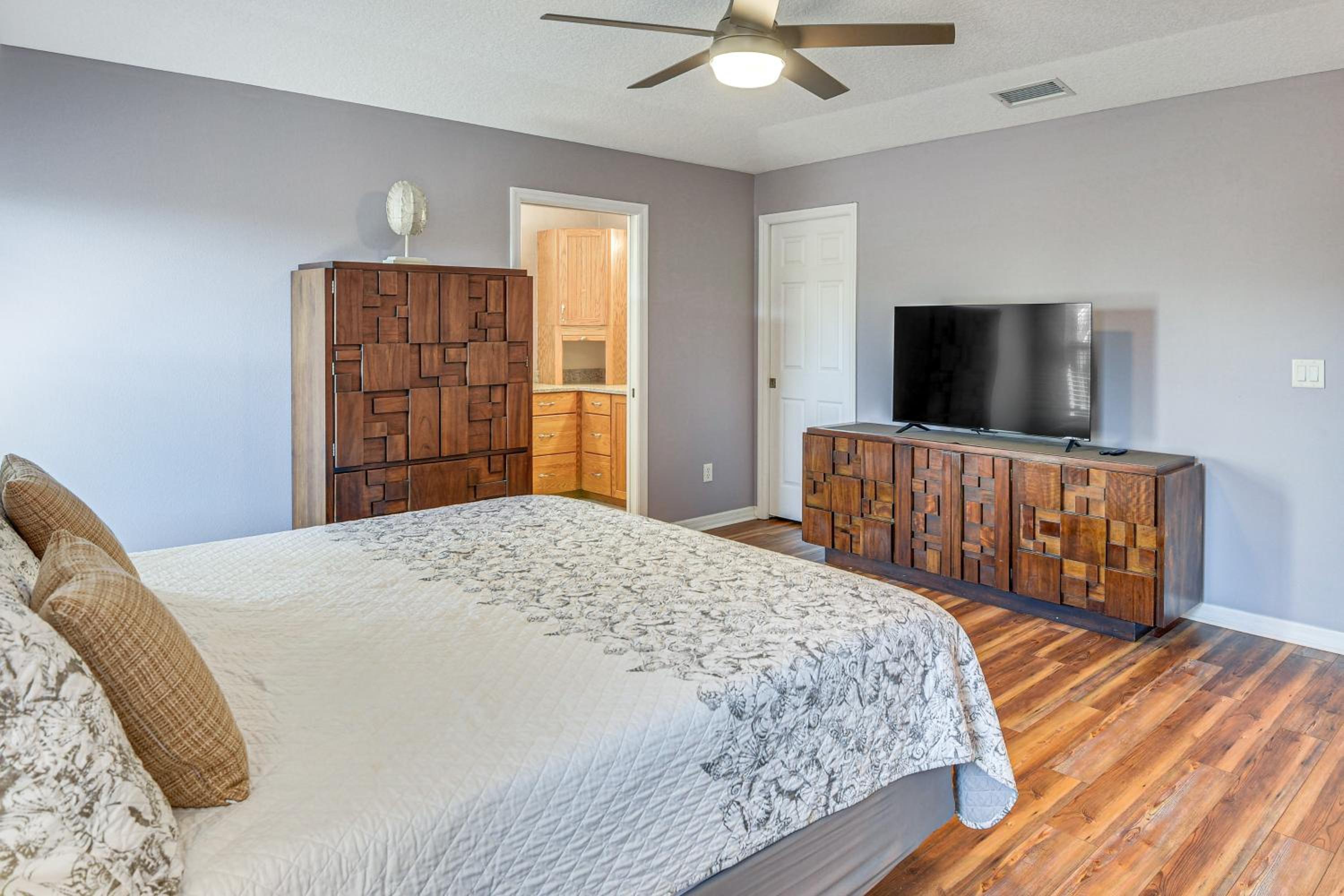 Walk to Beach! Palm Coast Oasis with Pool