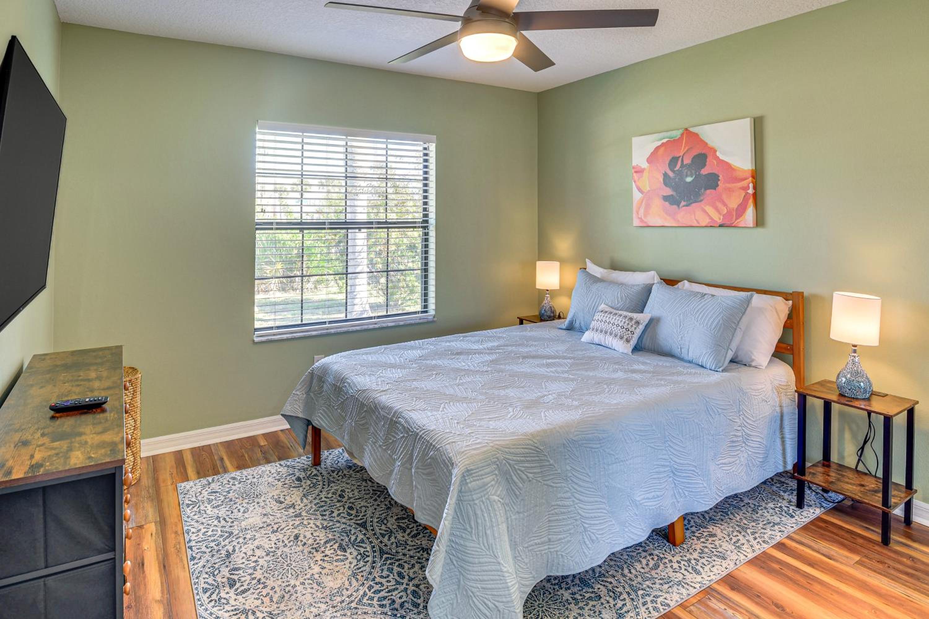 Walk to Beach! Palm Coast Oasis with Pool