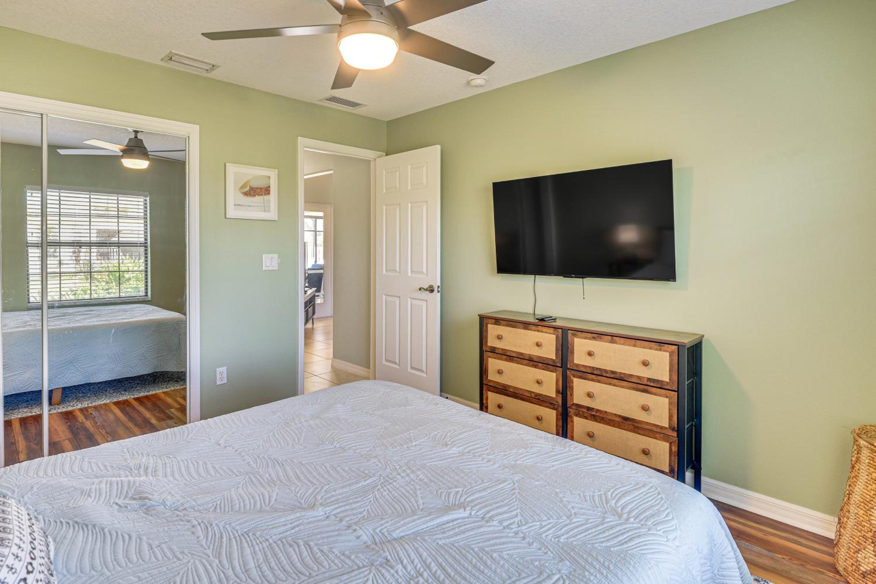 Walk to Beach! Palm Coast Oasis with Pool