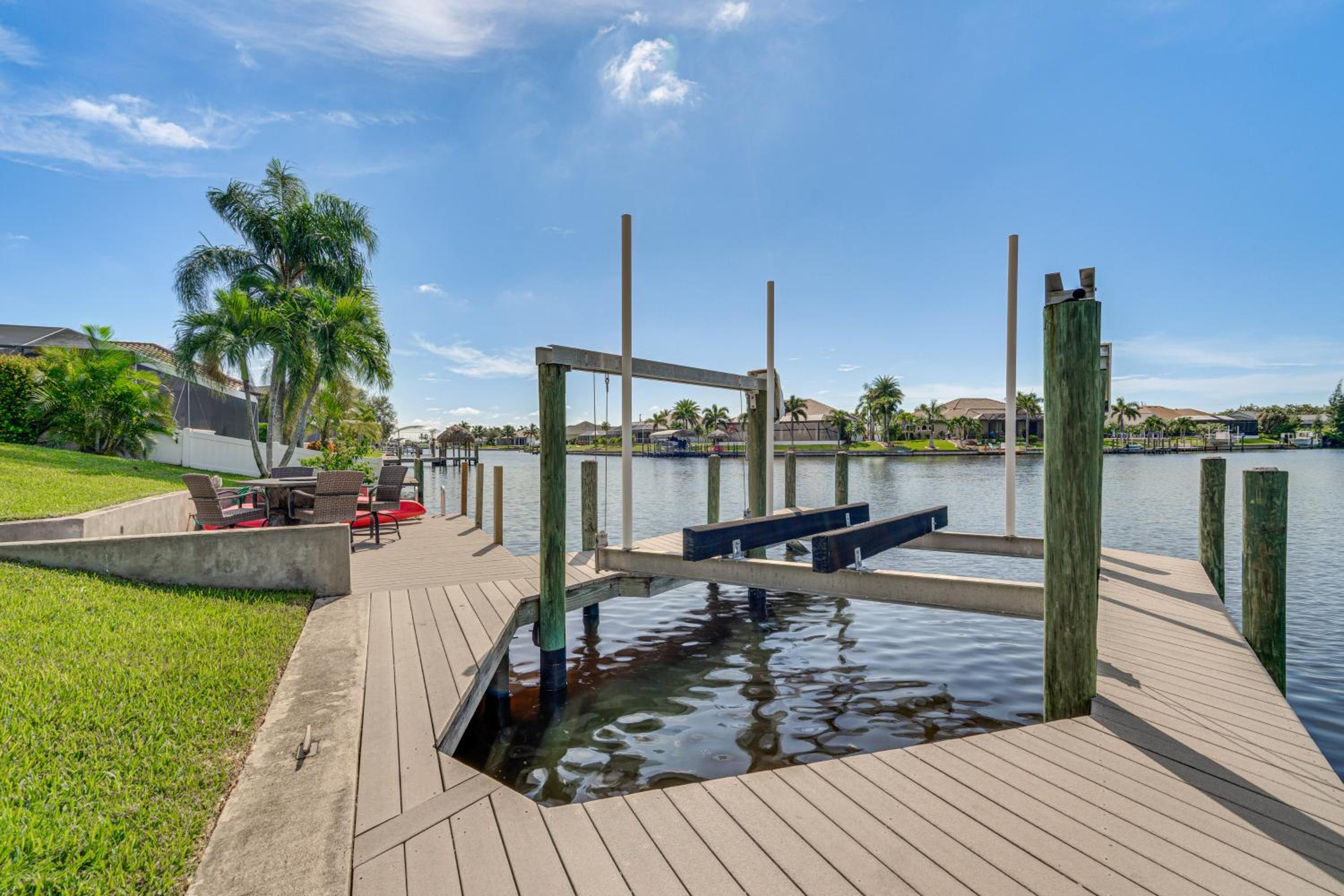 Boat Dock and Patio Cape Coral Home 6 Mi to Beach!