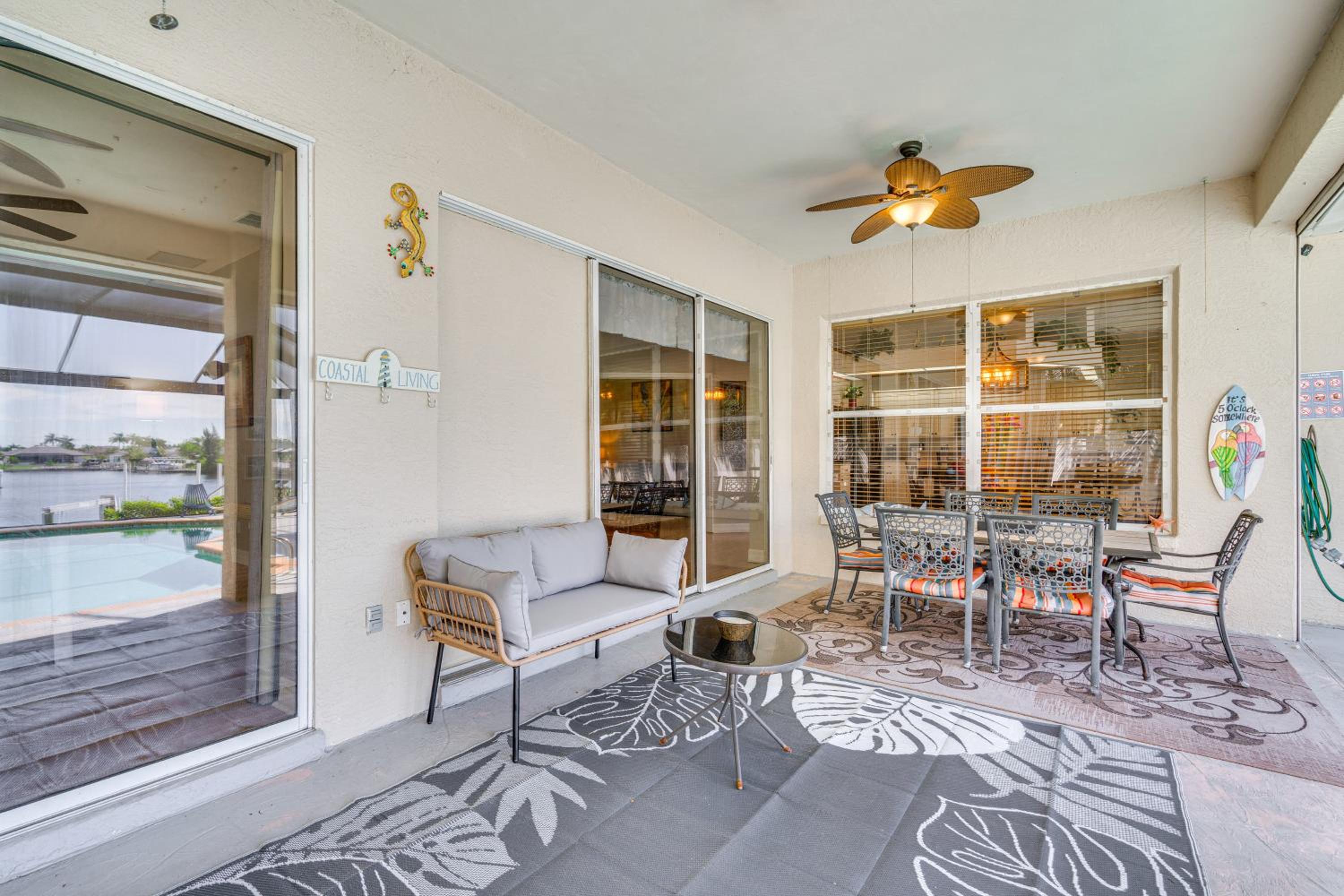 Boat Dock and Patio Cape Coral Home 6 Mi to Beach!