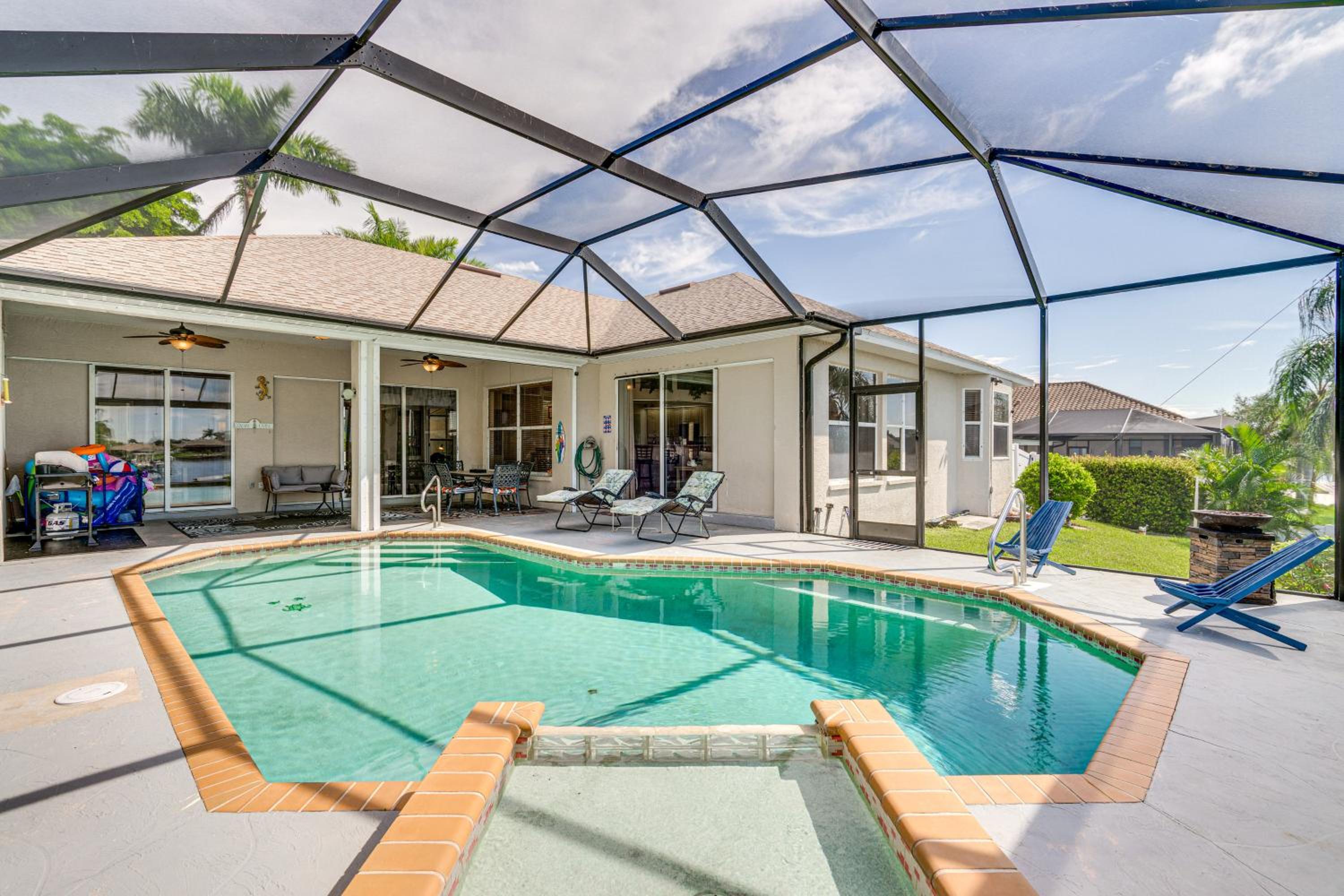 Boat Dock and Patio Cape Coral Home 6 Mi to Beach!