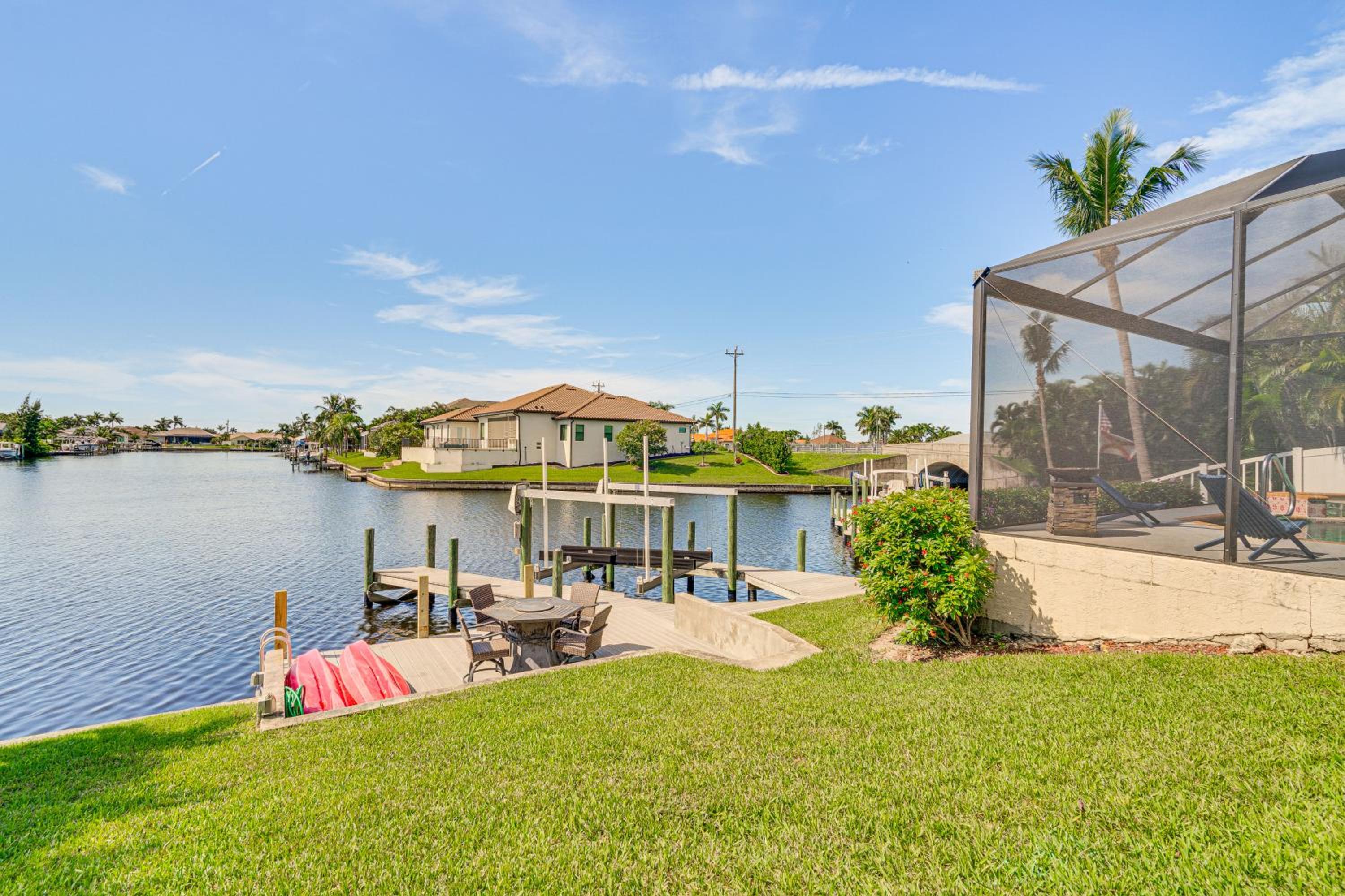 Boat Dock and Patio Cape Coral Home 6 Mi to Beach!