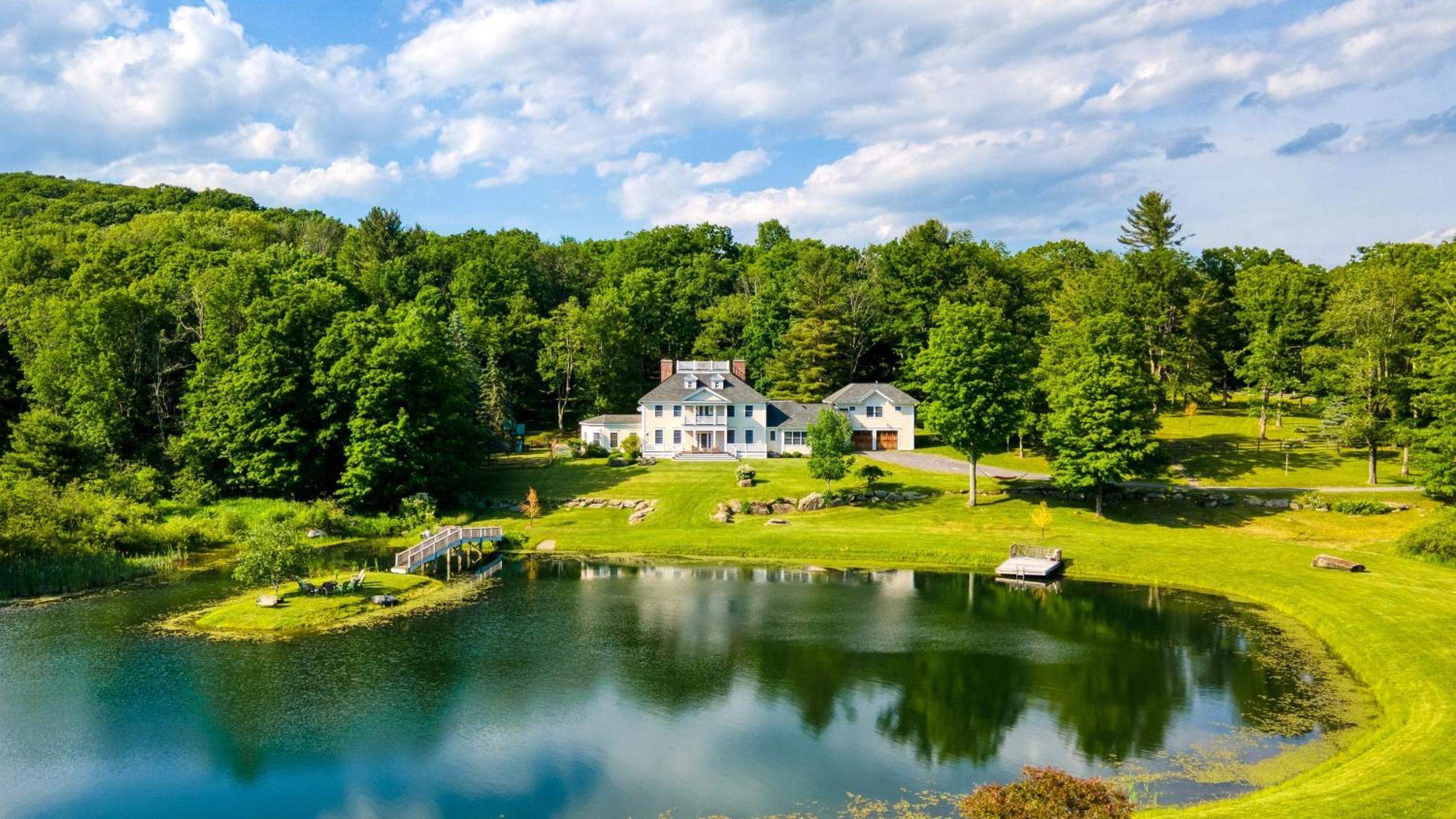 Secluded Berkshires Estate Private PondPoolTheater Gym Sunny Pond