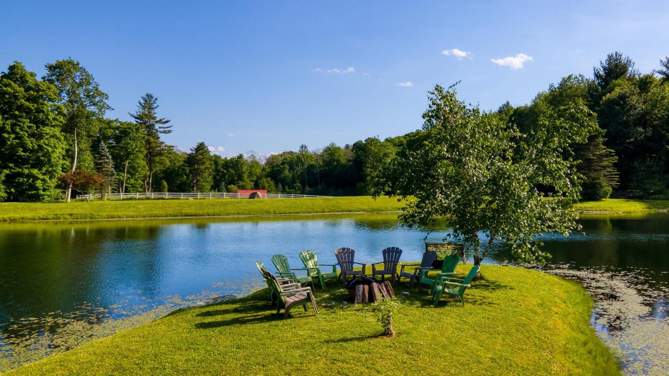 Secluded Berkshires Estate Private PondPoolTheater Gym Sunny Pond