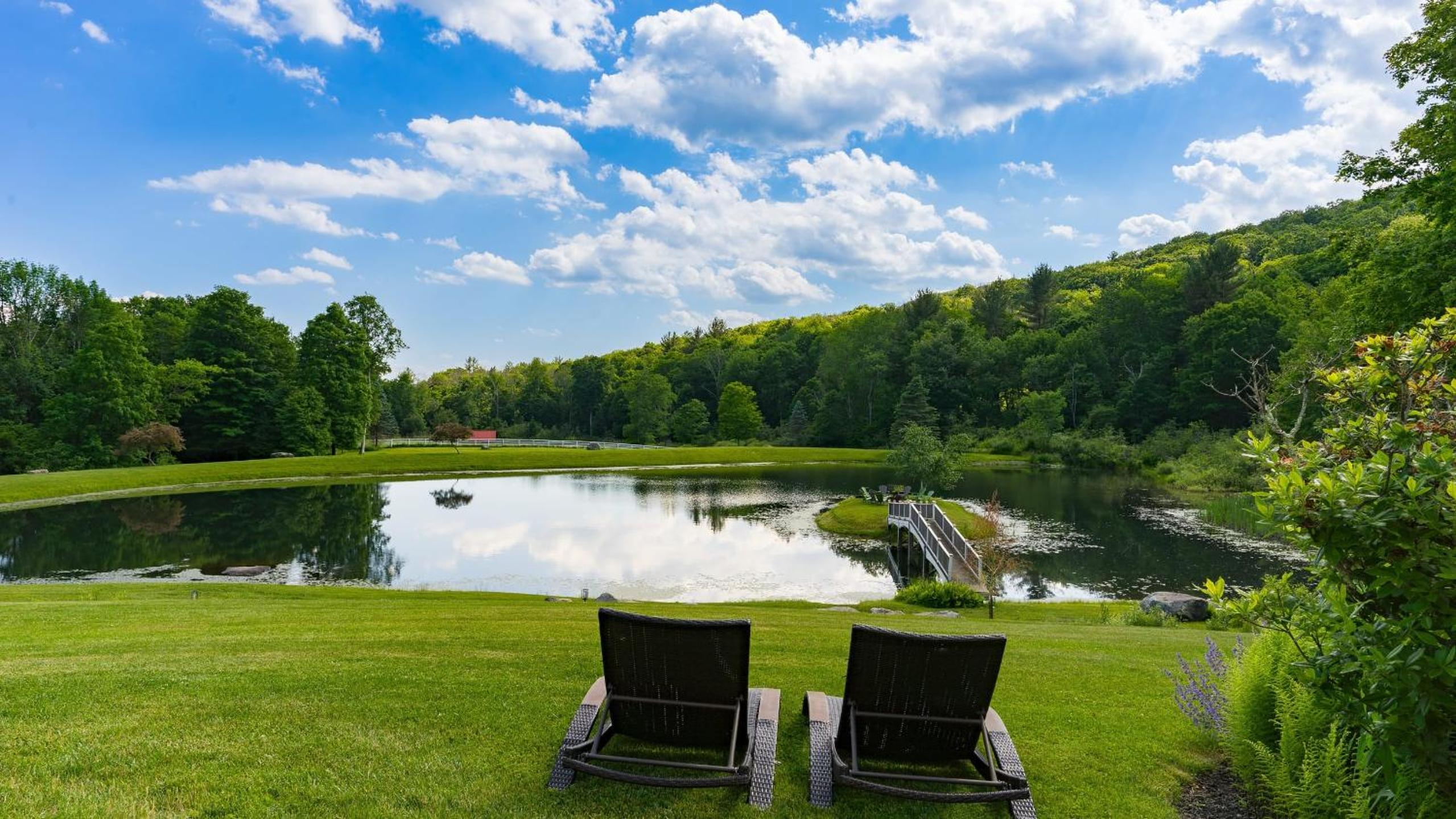 Secluded Berkshires Estate Private PondPoolTheater Gym Sunny Pond