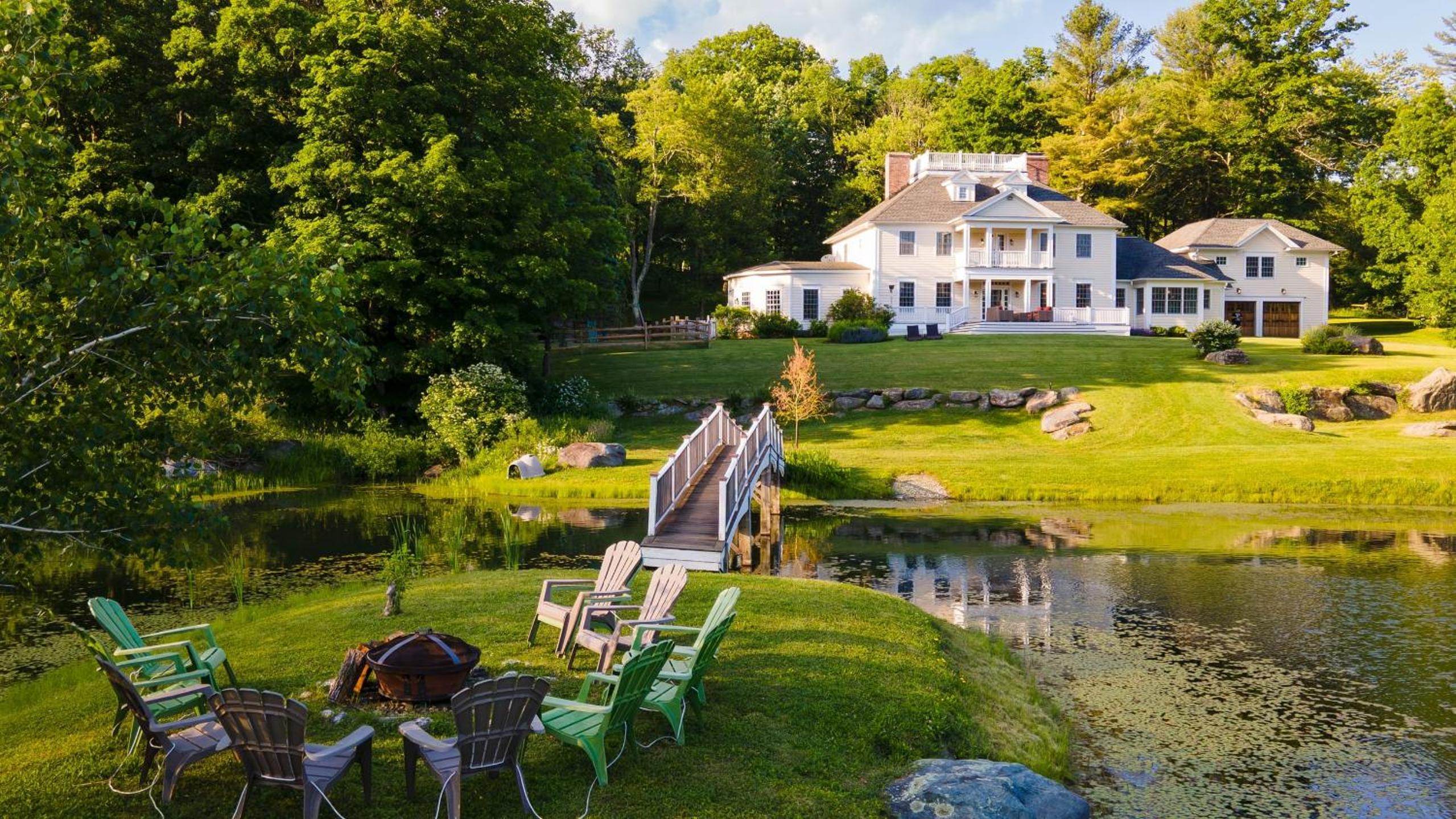 Secluded Berkshires Estate Private PondPoolTheater Gym Sunny Pond