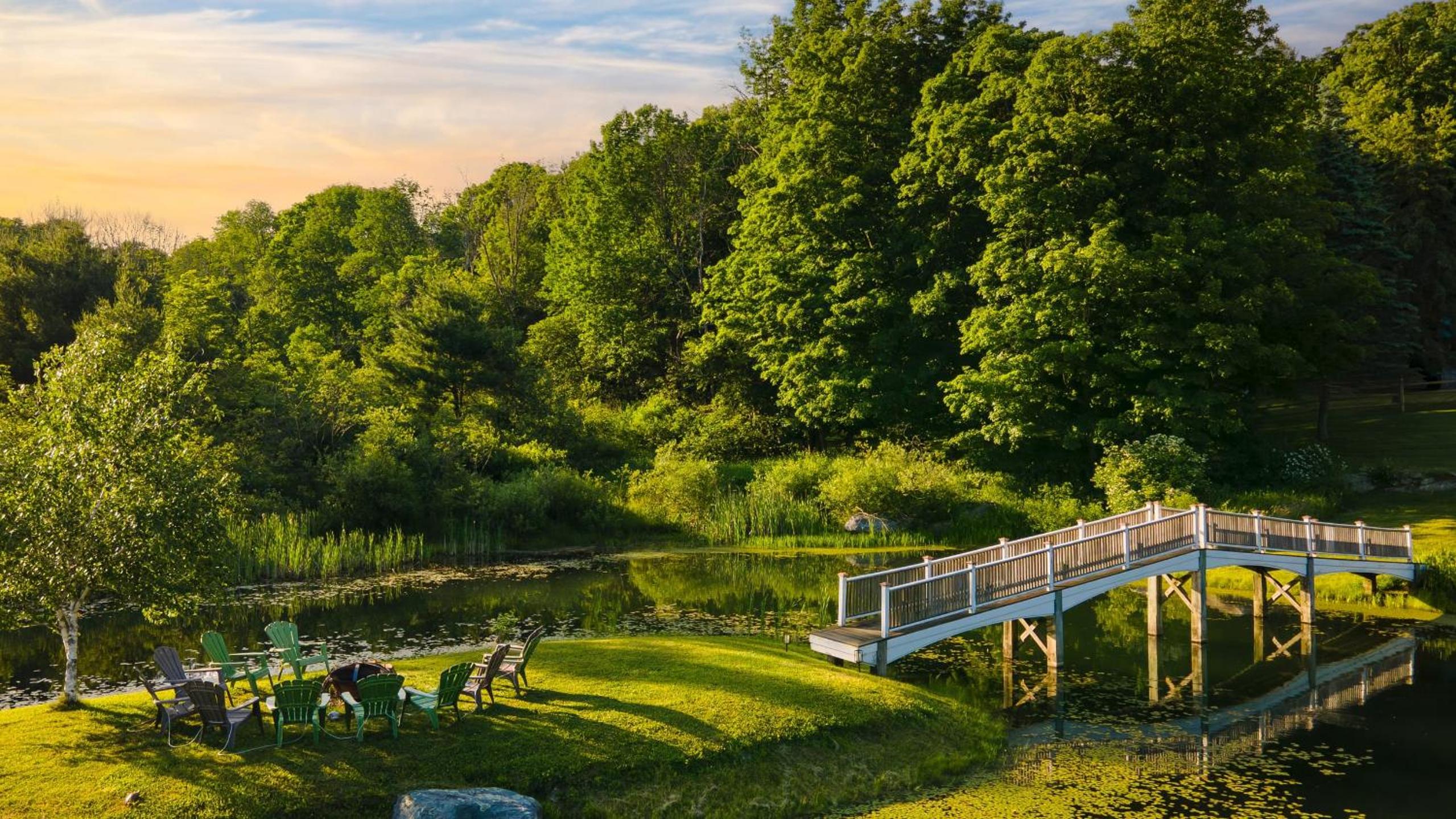 Secluded Berkshires Estate Private PondPoolTheater Gym Sunny Pond