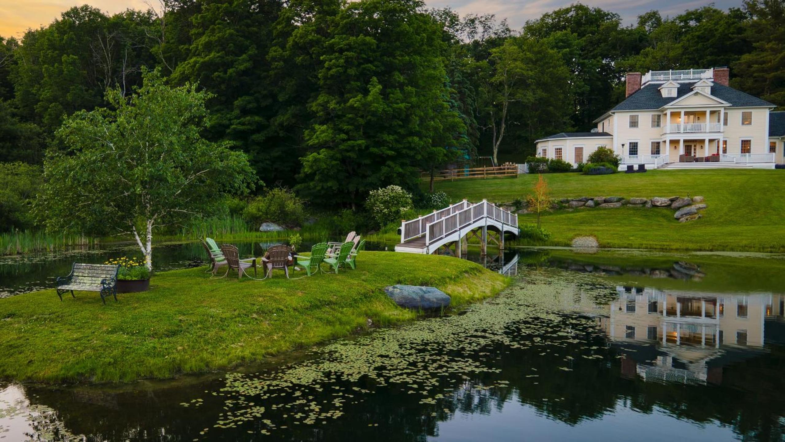 Secluded Berkshires Estate Private PondPoolTheater Gym Sunny Pond