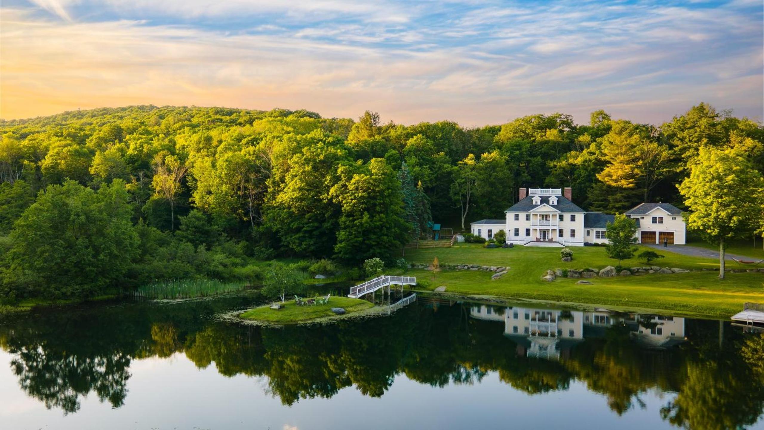 Secluded Berkshires Estate Private PondPoolTheater Gym Sunny Pond