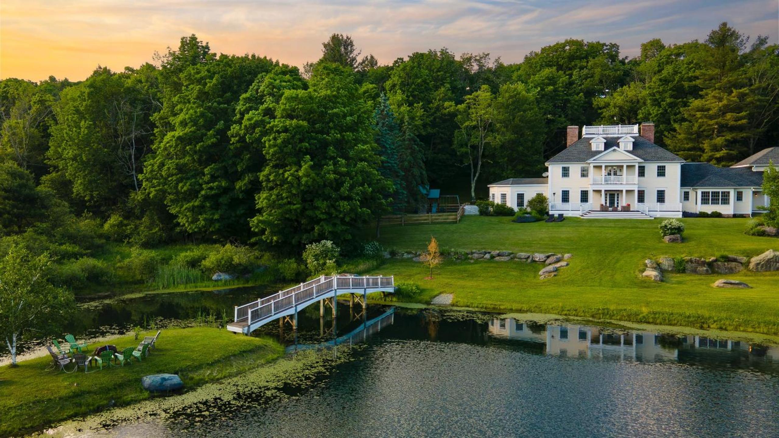 Secluded Berkshires Estate Private PondPoolTheater Gym Sunny Pond