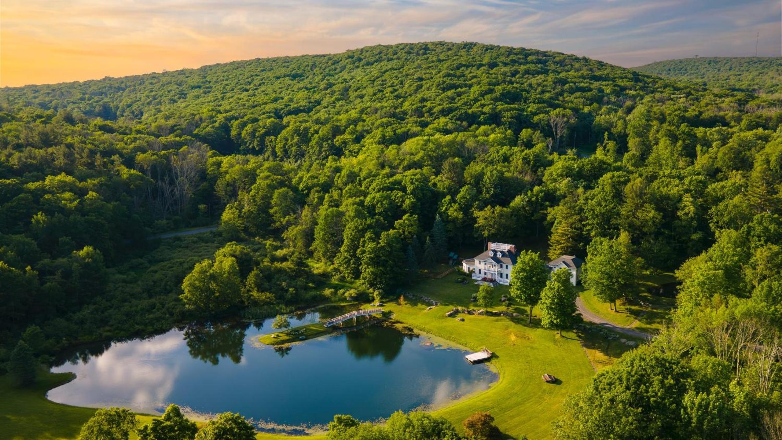 Secluded Berkshires Estate Private PondPoolTheater Gym Sunny Pond