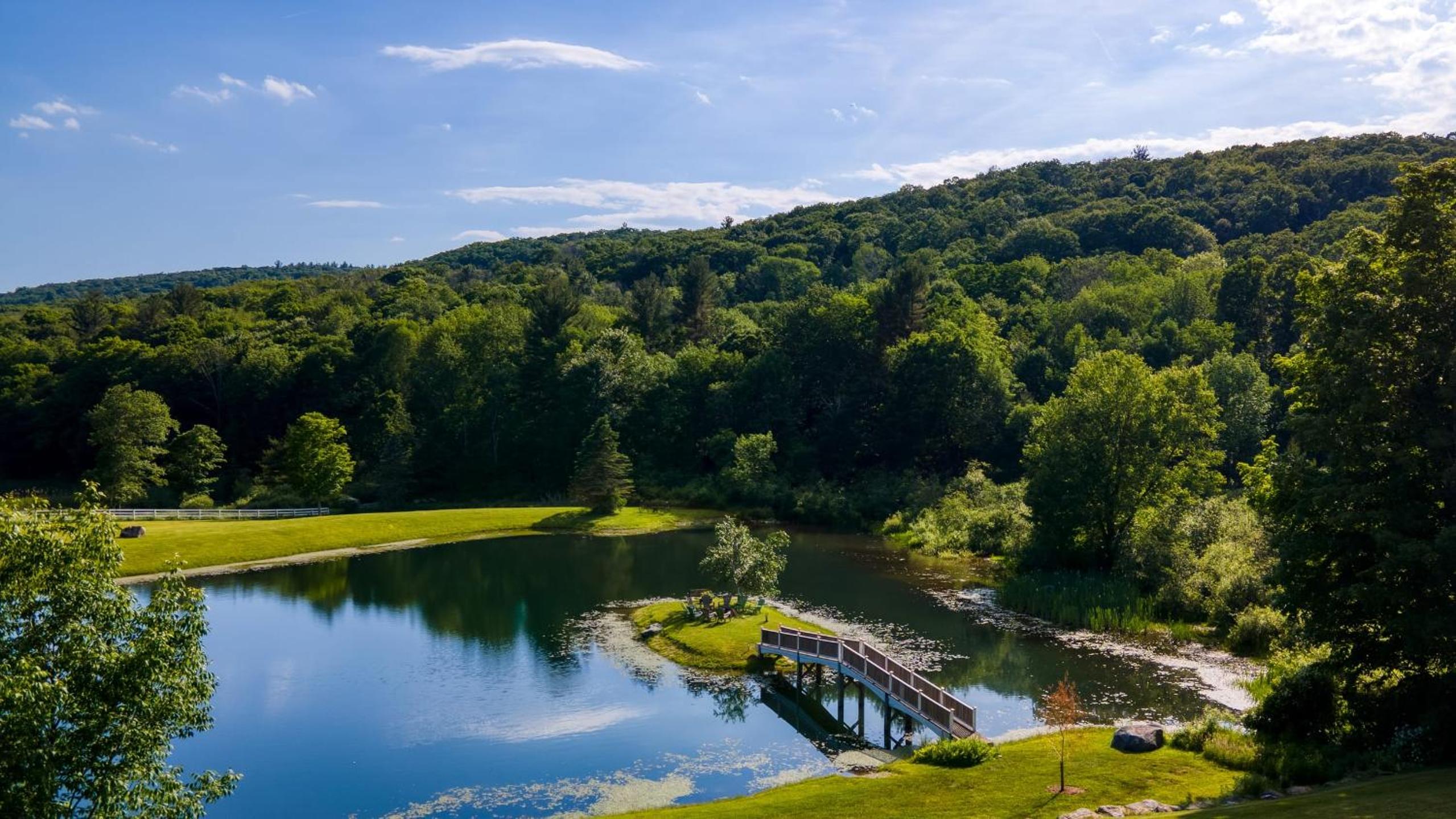 Secluded Berkshires Estate Private PondPoolTheater Gym Sunny Pond
