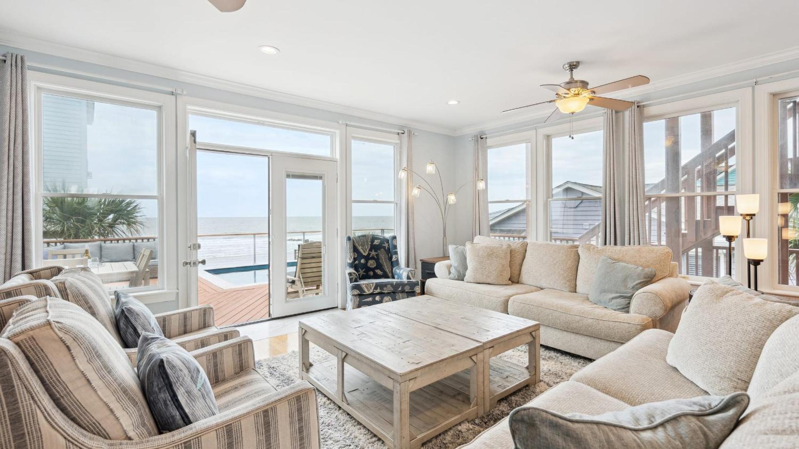 Oceanfront w Pool Panoramic Deck Views 5BDR Folly Ocean Breeze by AvantStay