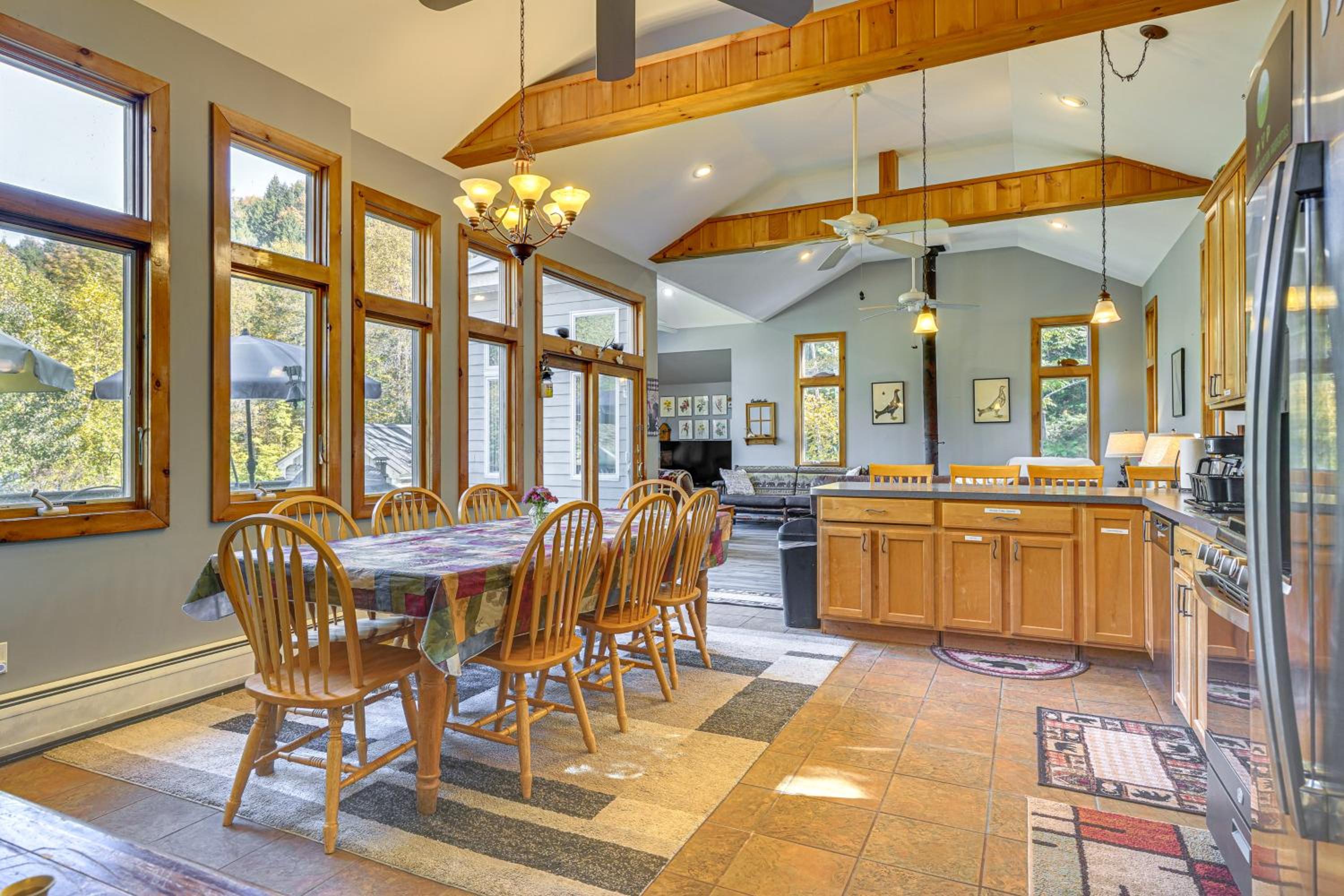 Riverfront Home with Hot Tub Near Killington Resort