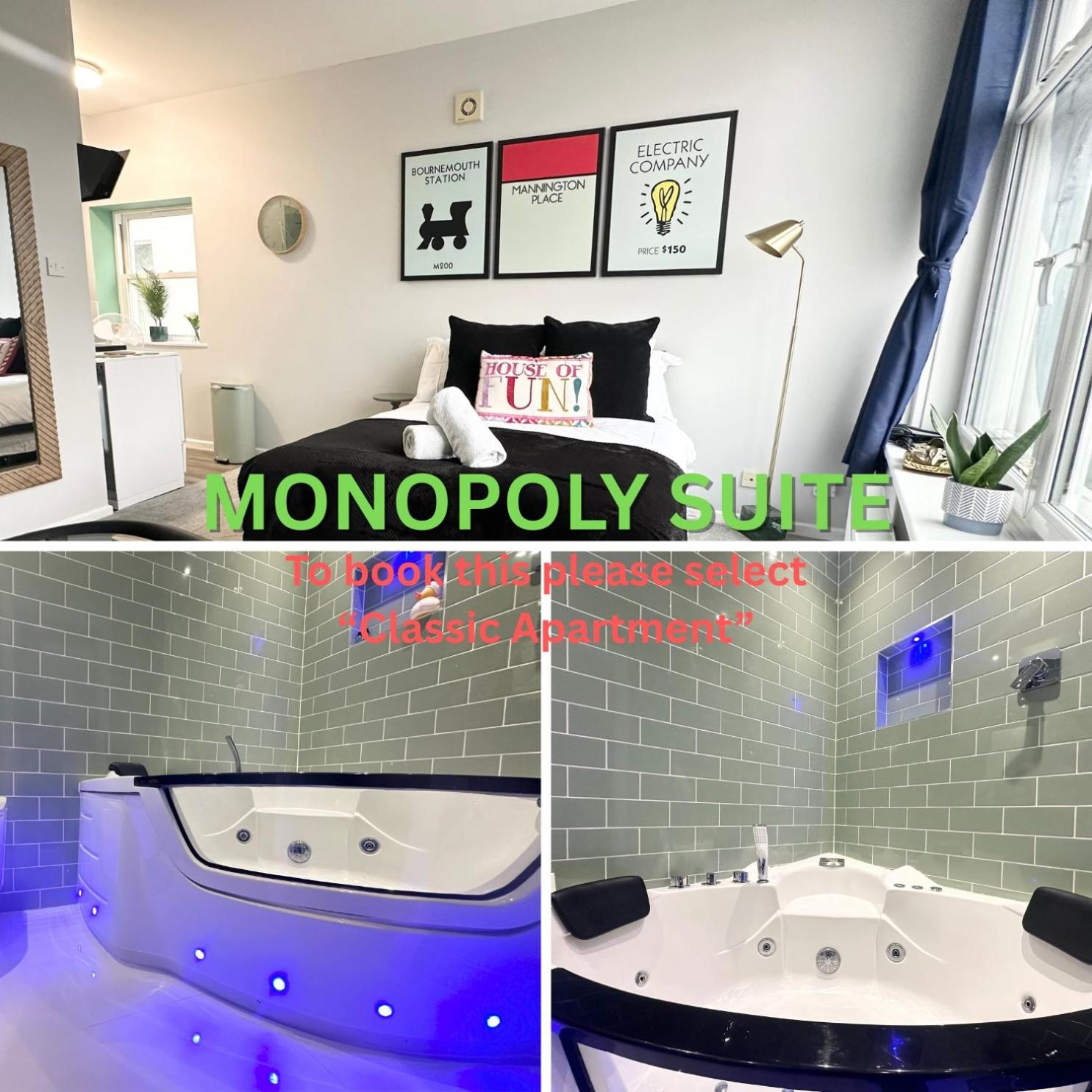 The Board Games Apartments - Brought to you by Coastline Retreats - Themed town centre apartments ALL WITH LUXURY 2 PERSON JACUZZI BATHS - 5 mins walk to t