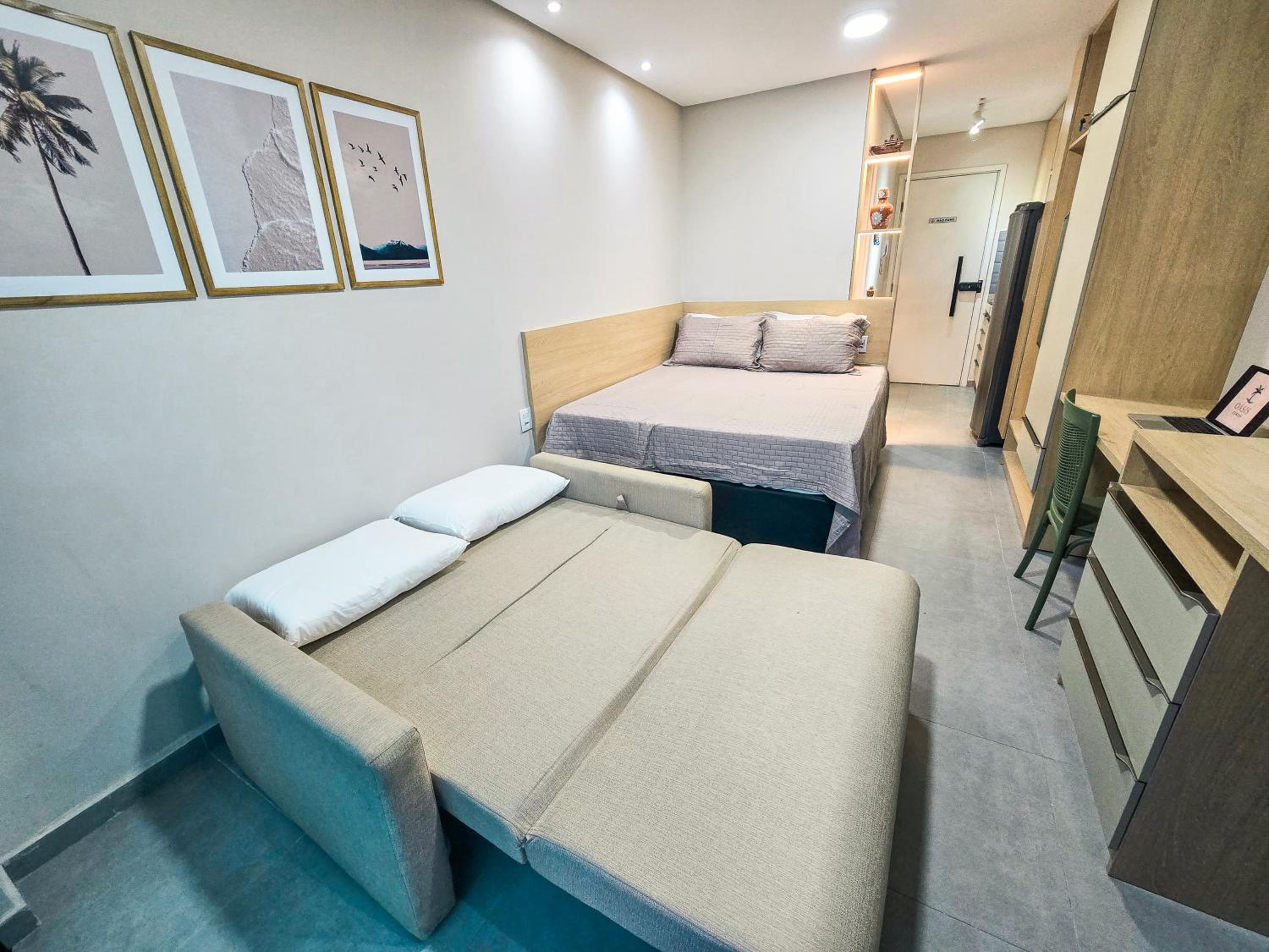 Flat 100m da praia, piscina, churrasqueira e sauna BY Oasis Ferias