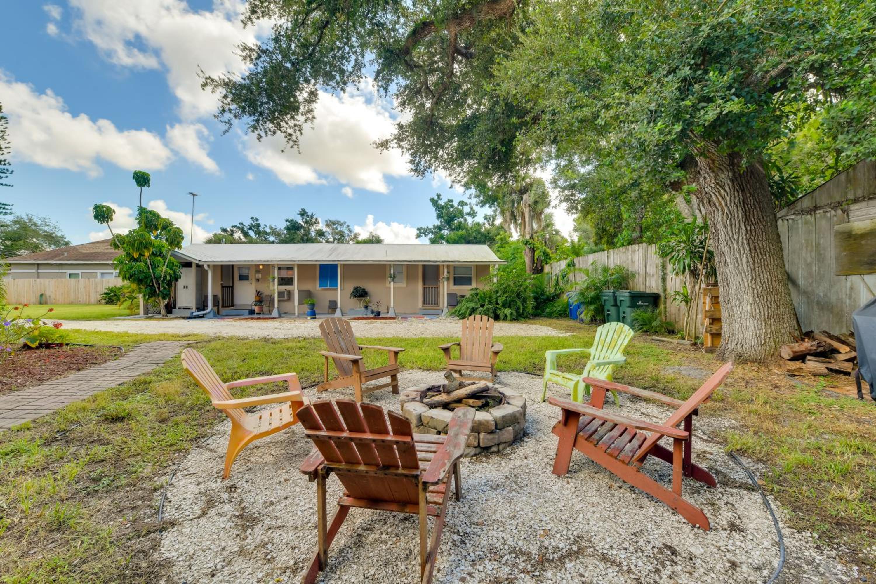 1 Mi to Nokomis Beach Quiet Getaway with Fire Pit