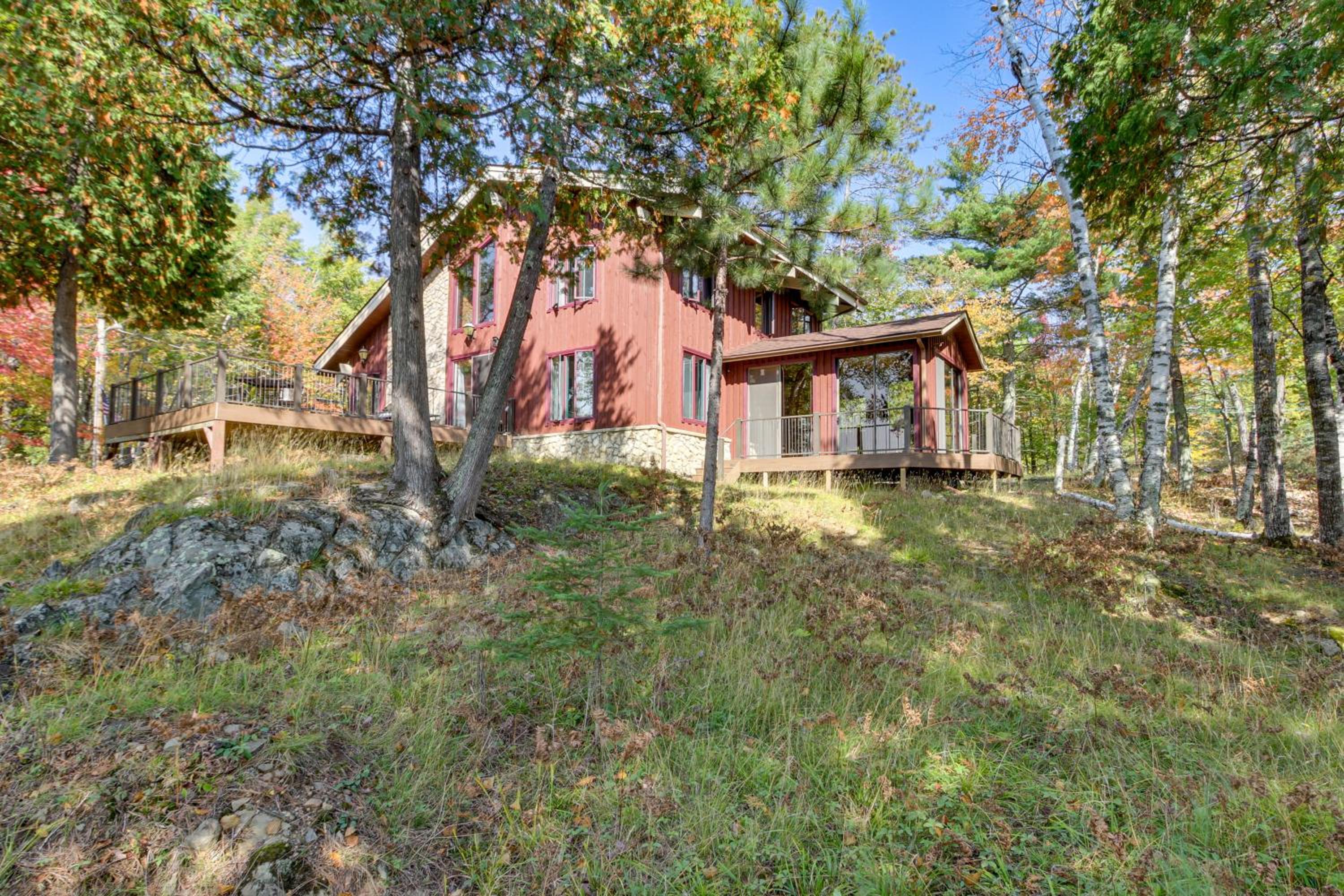 Less Than 1 Mi to Trails Wooded Home on Eagles Nest Lake!