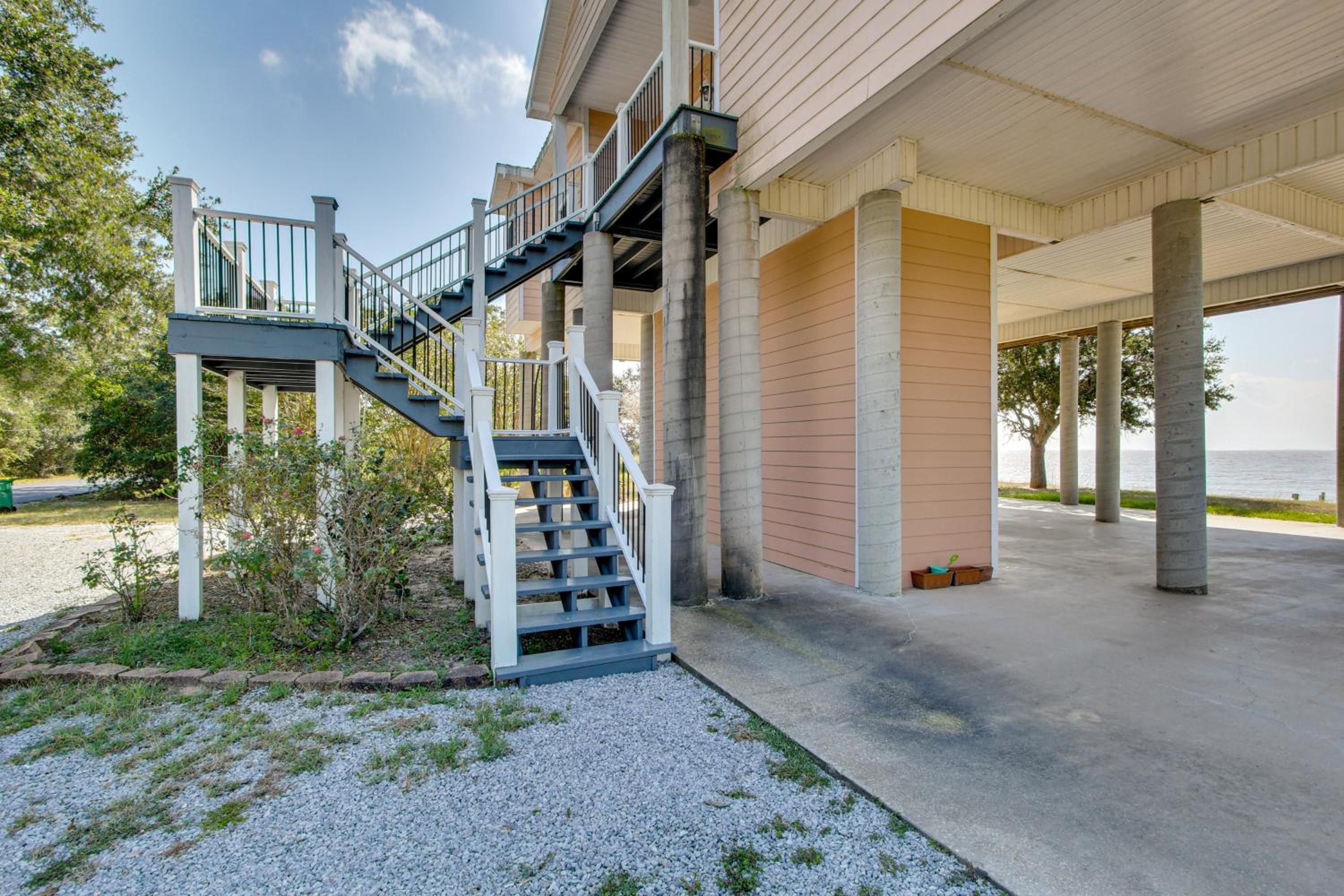 Private Beach and Views! Stilted Ocean Springs Home