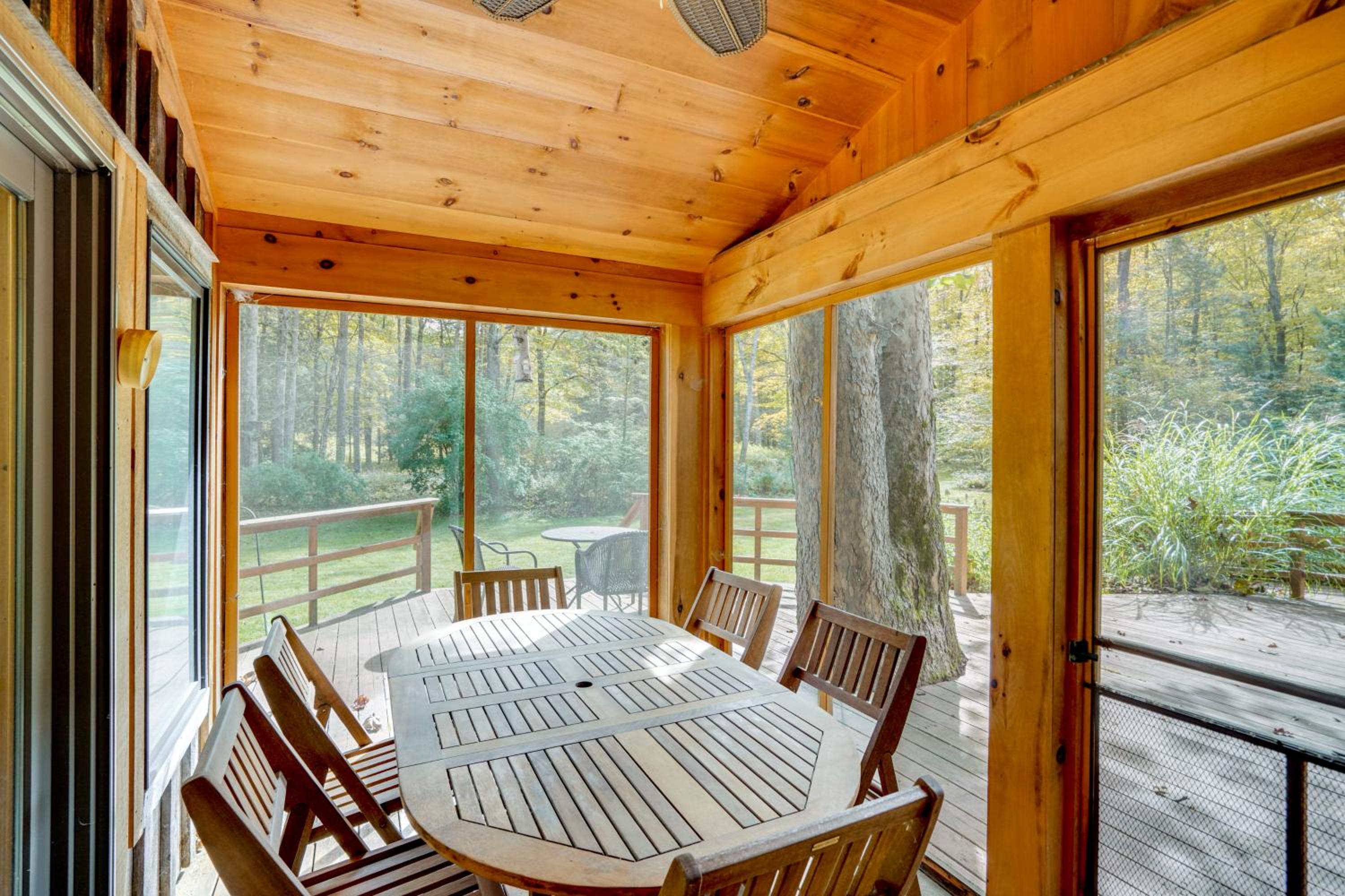 Secluded Family Getaway with On-Site Creek in Hawley