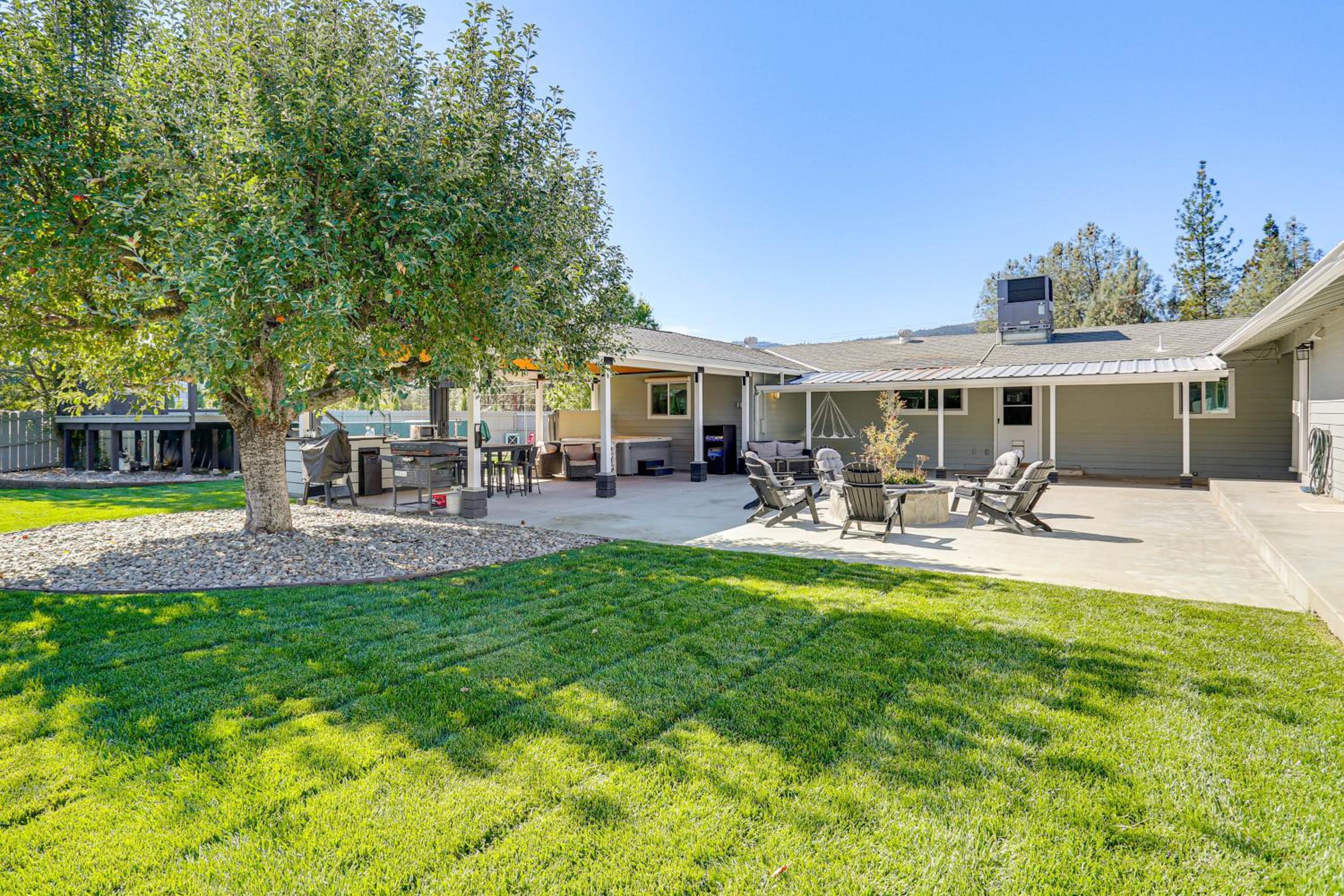 Backyard Oasis with Hot Tub and Views Weaverville Gem
