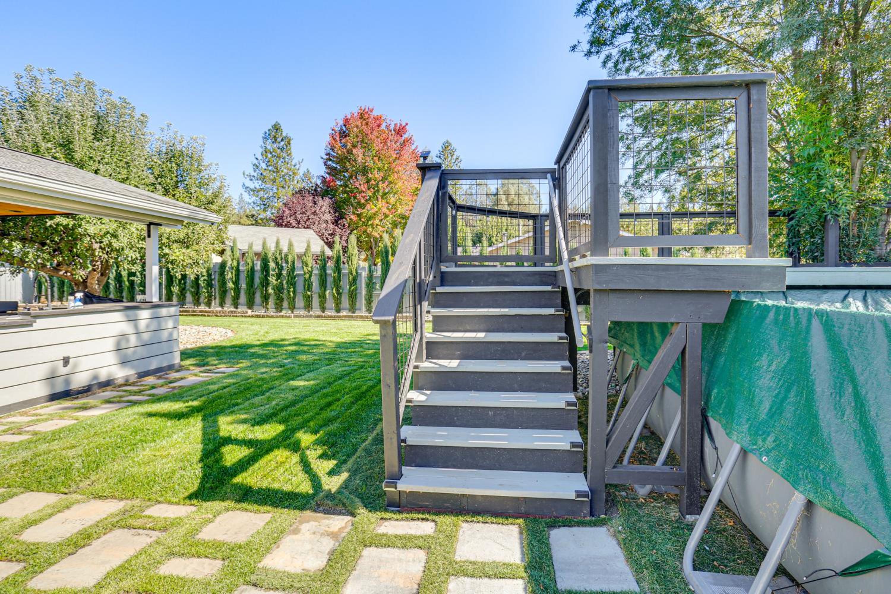 Backyard Oasis with Hot Tub and Views Weaverville Gem